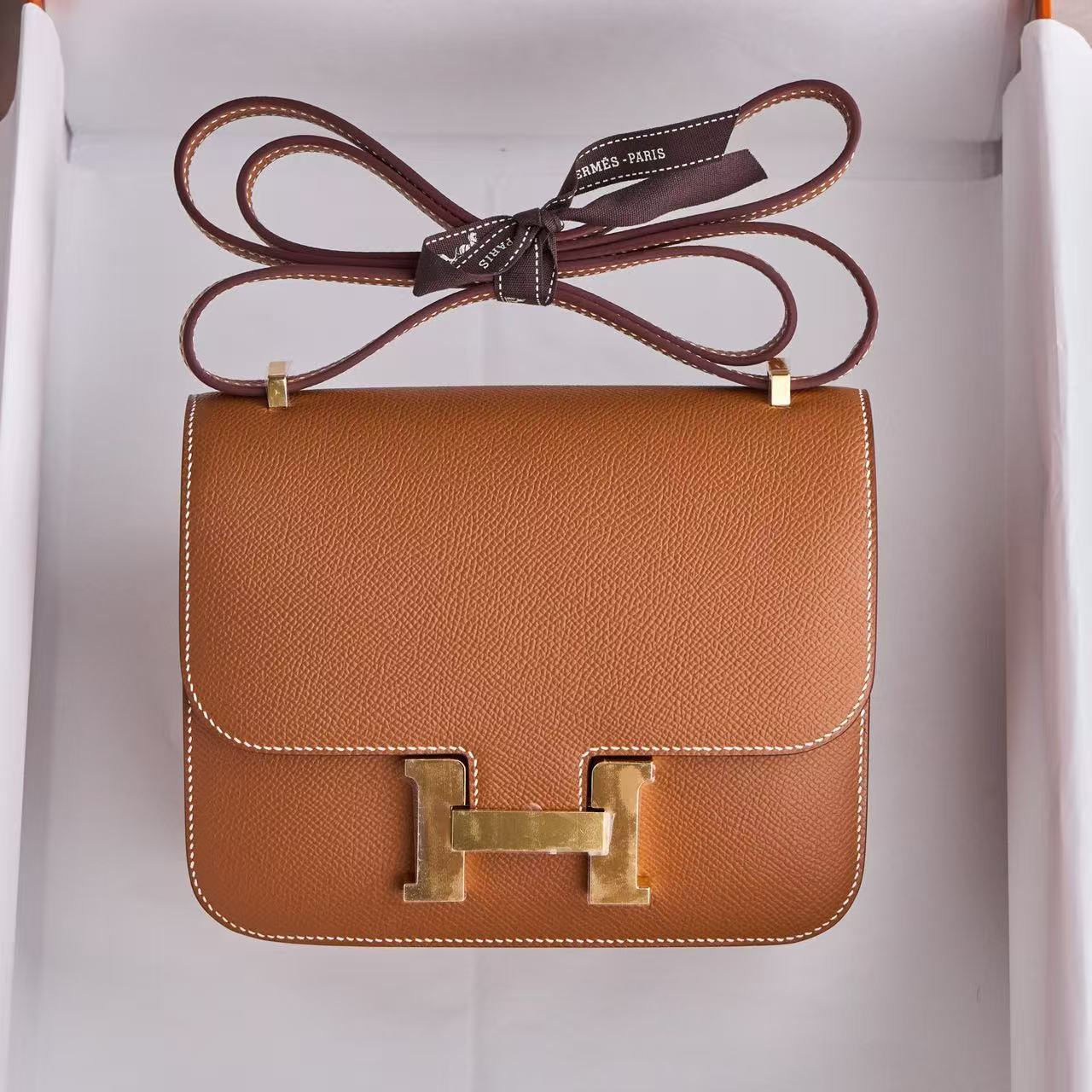 Hermes Gold Constance 19cm Epsom Gold Hardware