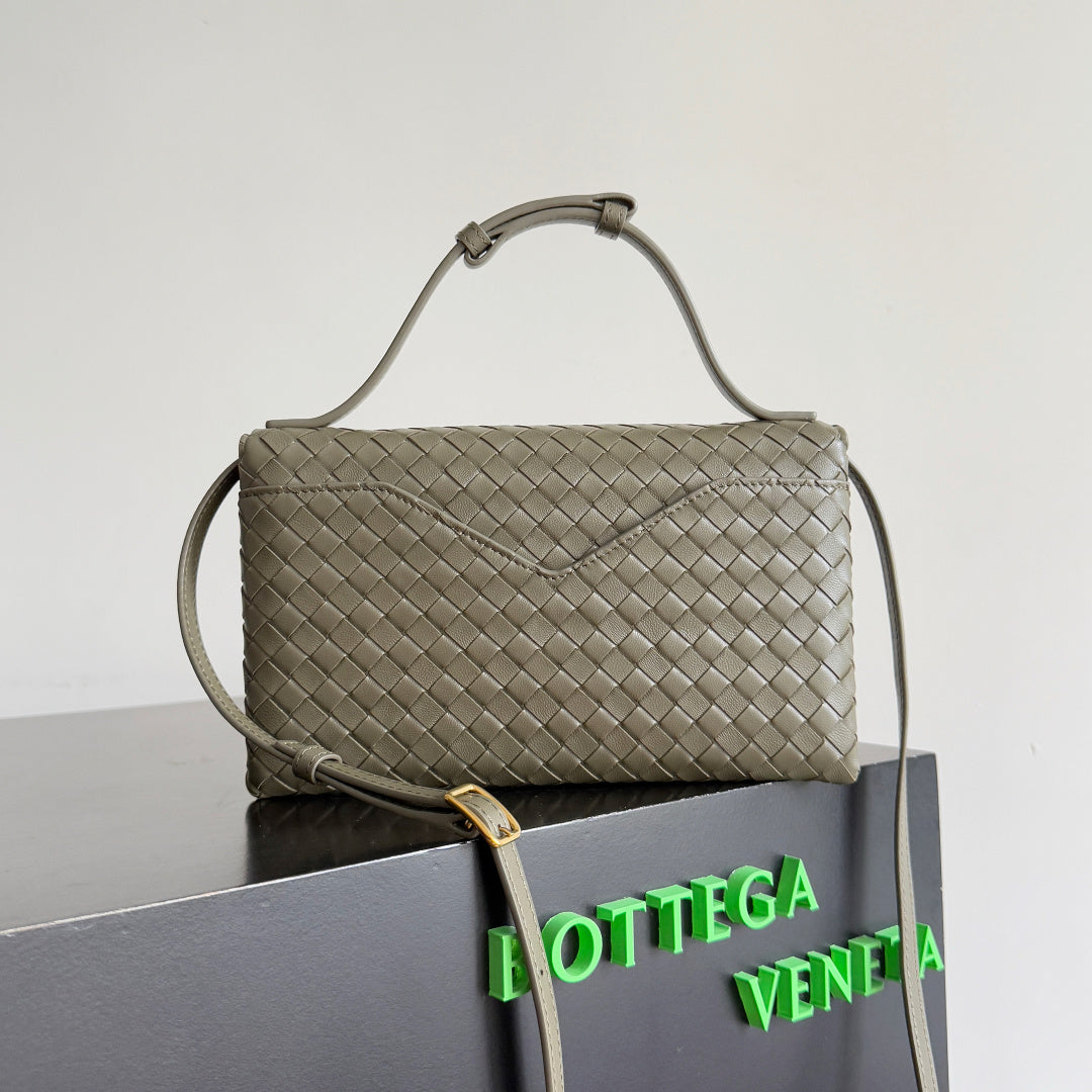 Bottega Veneta Olive Green Intrecciato Woven Leather Shoulder Bag