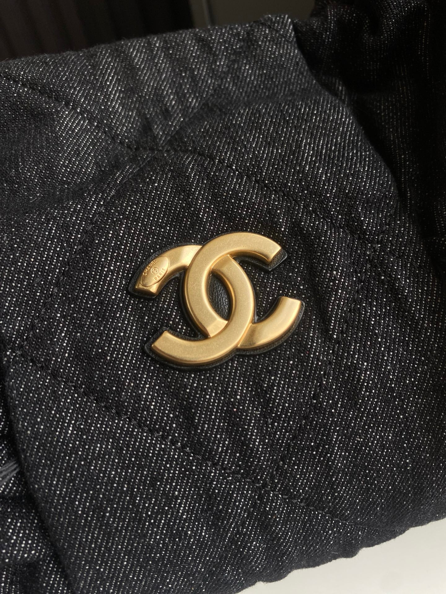 Chanel Black Quilted Gathered Tote Bag