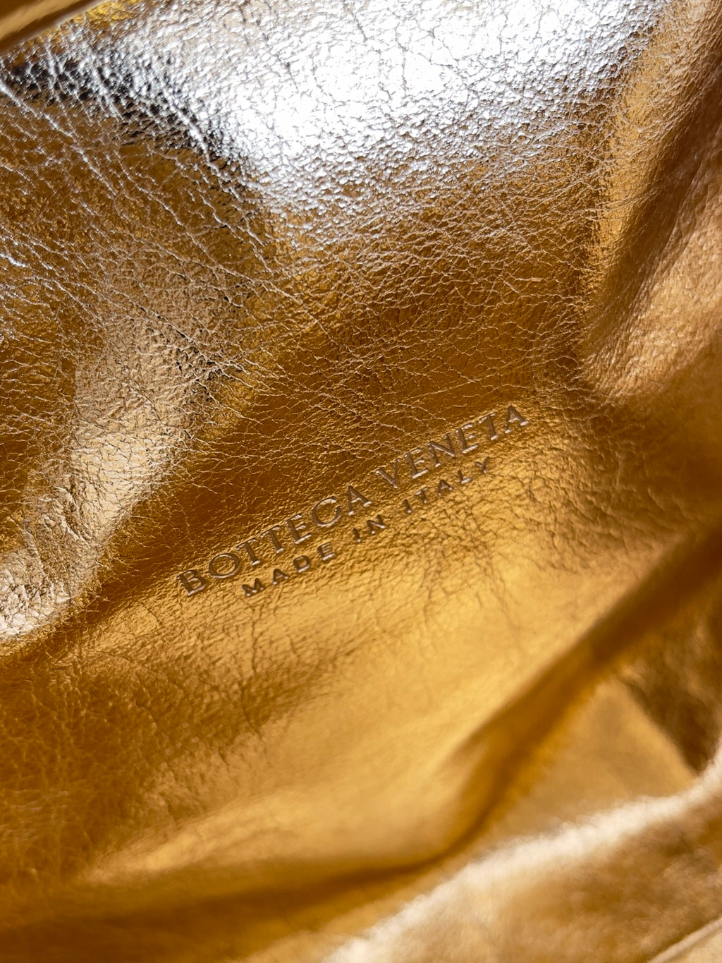 Bottega Veneta Gold Woven Chain Shoulder Bag