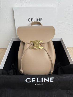 Celine Triomphe Backpack - Cream Calfskin Leather