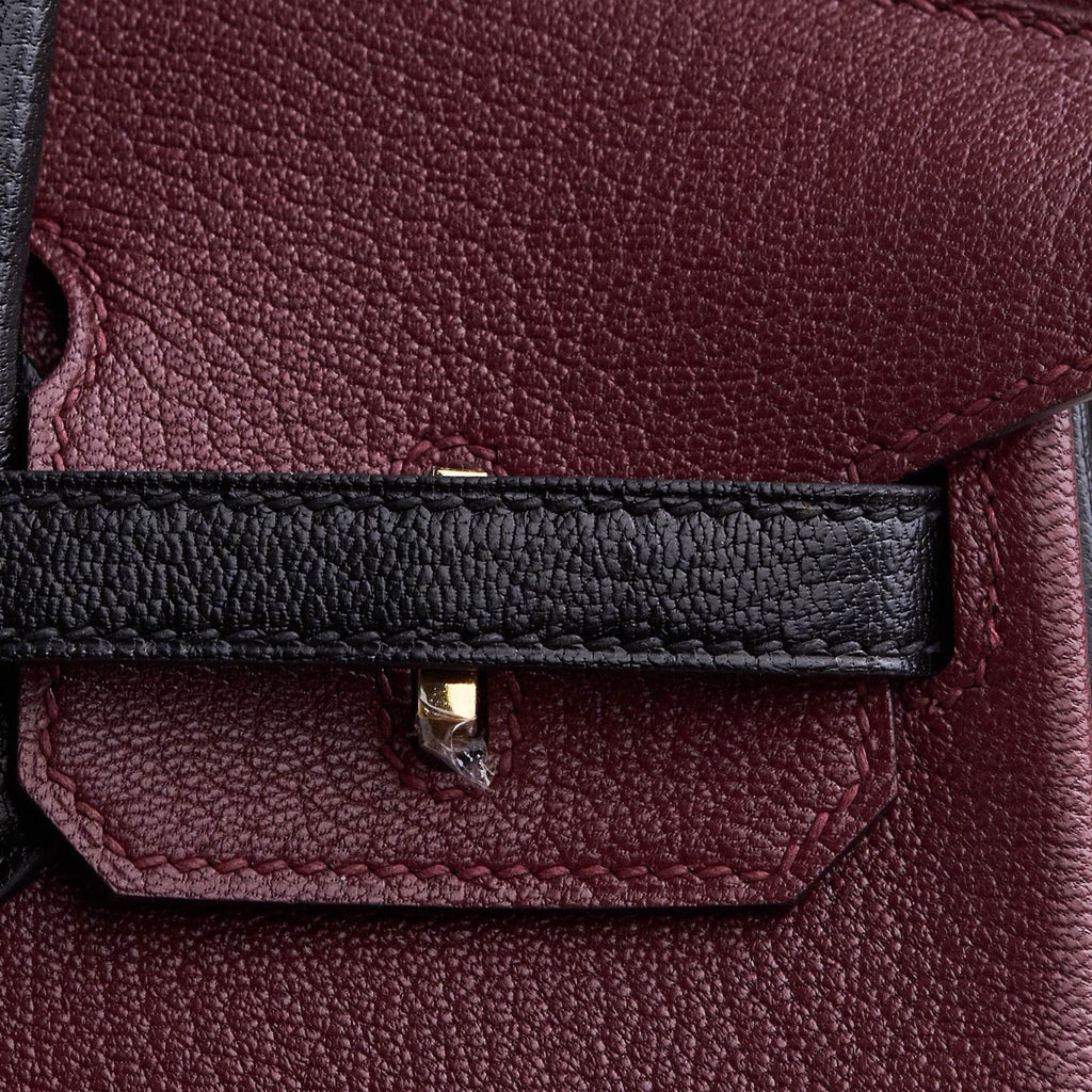 Hermès Special Order Bordeaux Black Birkin 25 cm Togo Gold Hardware