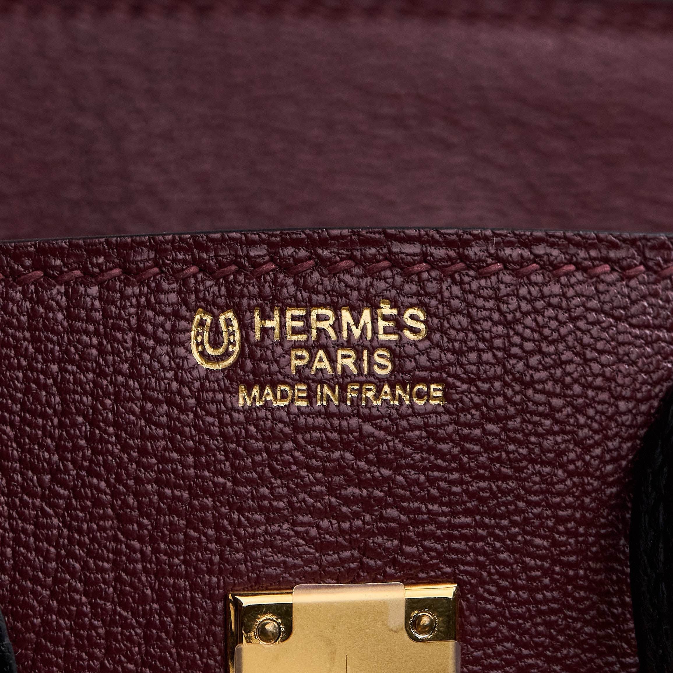 Hermès Special Order Bordeaux Black Birkin 25 cm Togo Gold Hardware