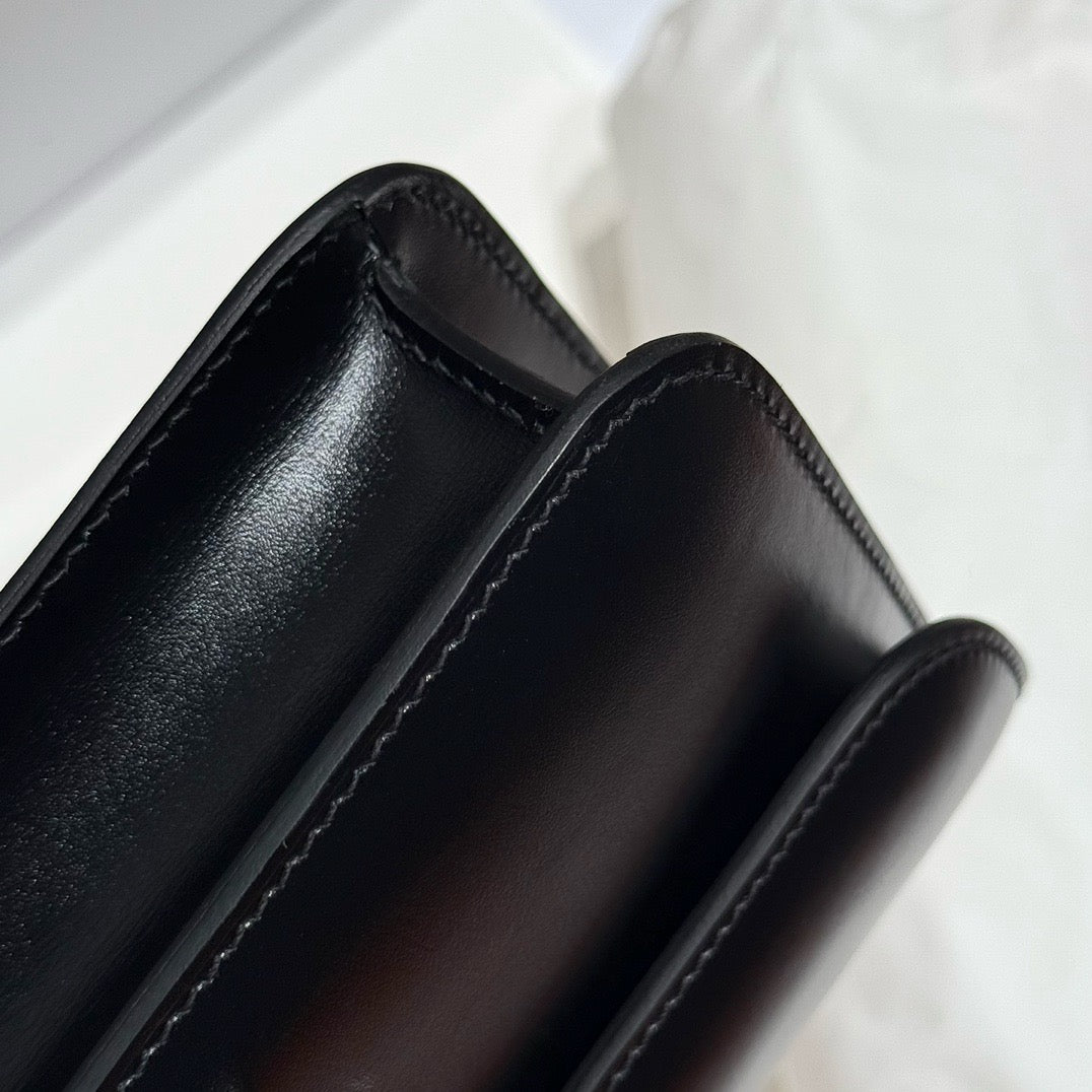 Hermès Constance Elan handbag in Black Box Leather with Palladium Hardware