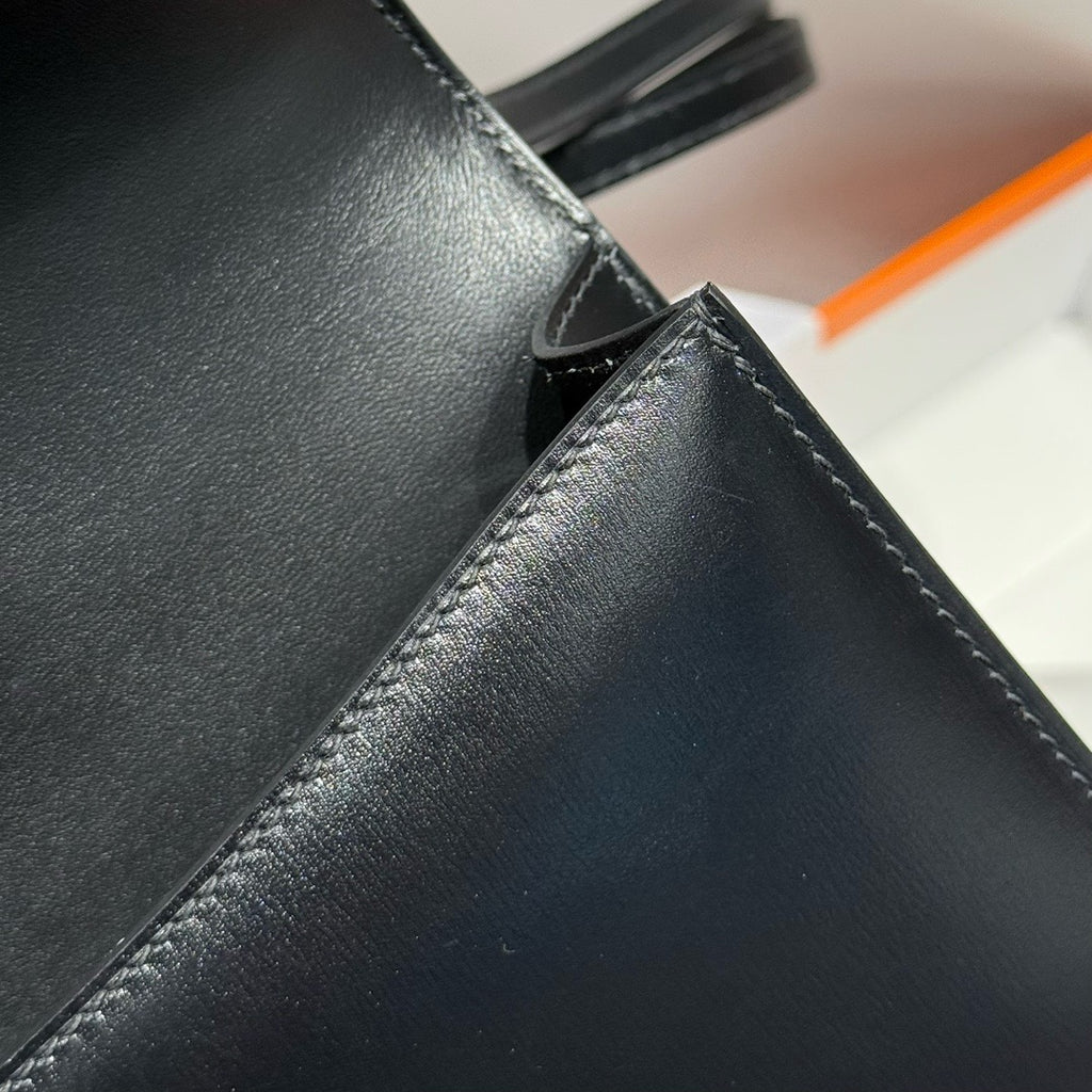 Hermès Constance Elan handbag in Black Box Leather with Palladium Hardware