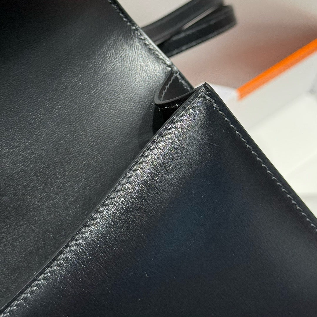 Hermès Constance Elan handbag in Black Box Leather with Gold Hardware