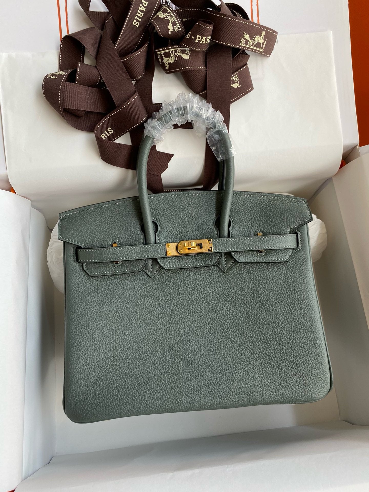 Hermès Vert Amond Birkin 25 cm Togo Gold Hardware