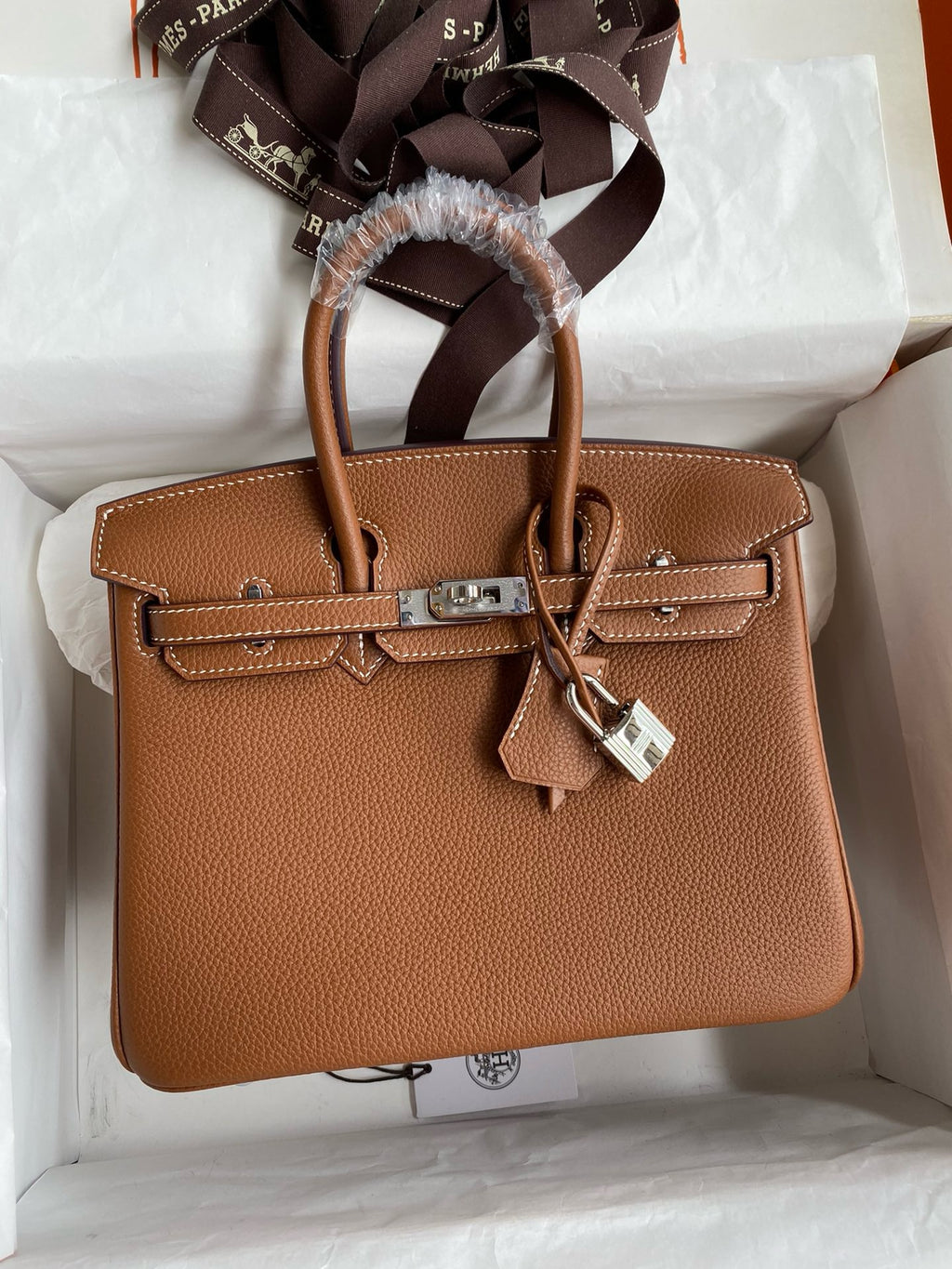 Hermès Gold Birkin 25 cm Togo Palladium Hardware