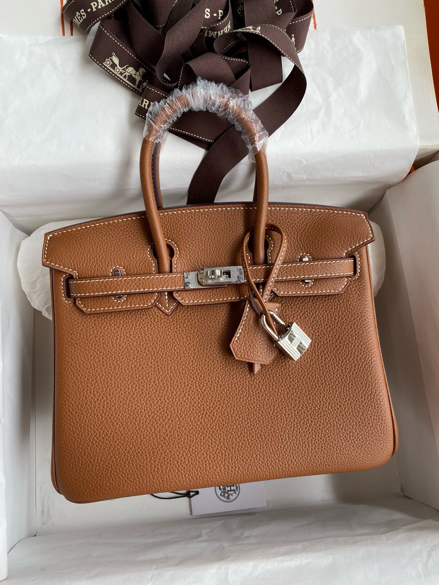 Hermès Gold Birkin 25 cm Togo Palladium Hardware