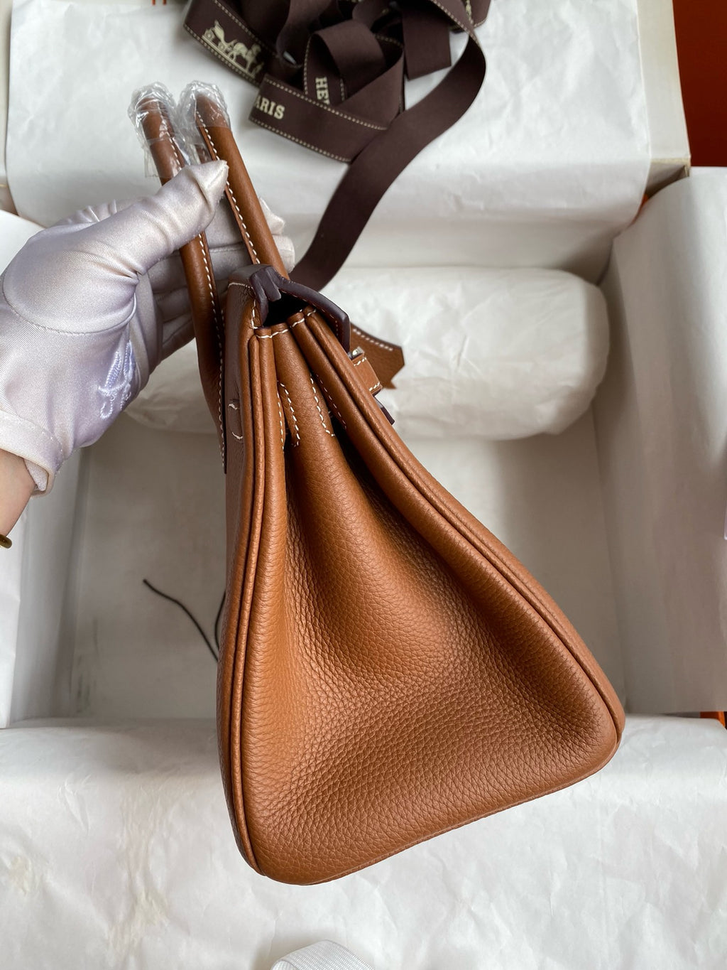 Hermès Gold Birkin 25 cm Togo Palladium Hardware