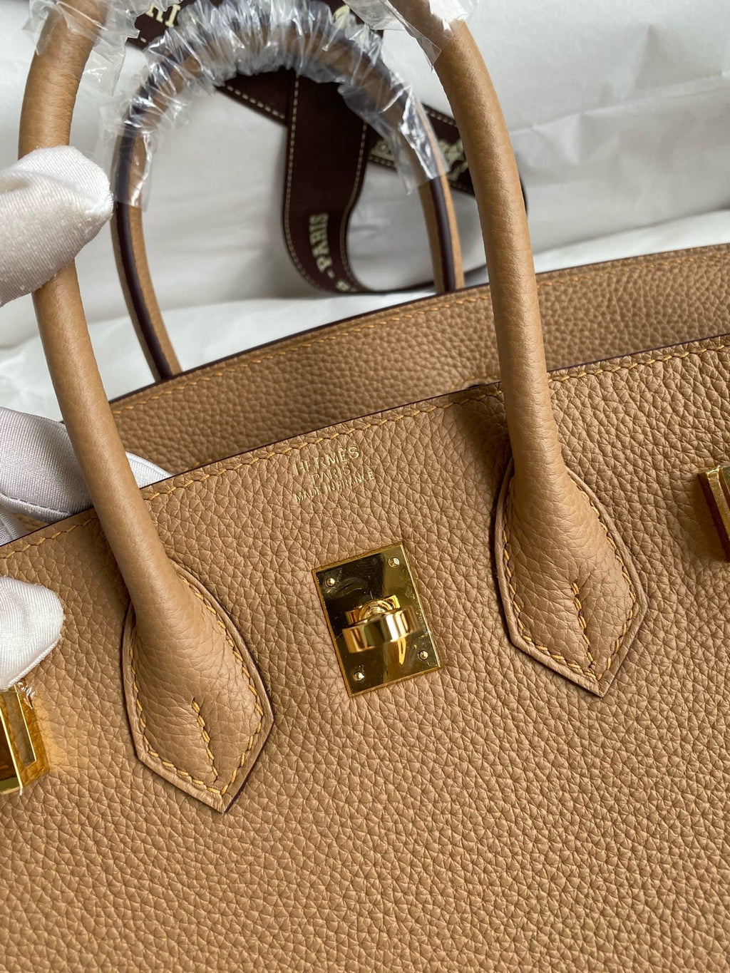 Hermès Etoupe Birkin 25 cm Togo Gold Hardware