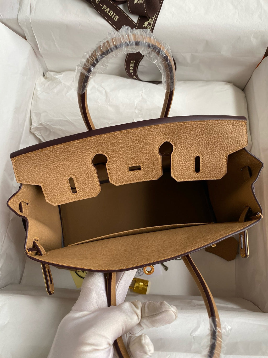 Hermès Etoupe Birkin 25 cm Togo Gold Hardware