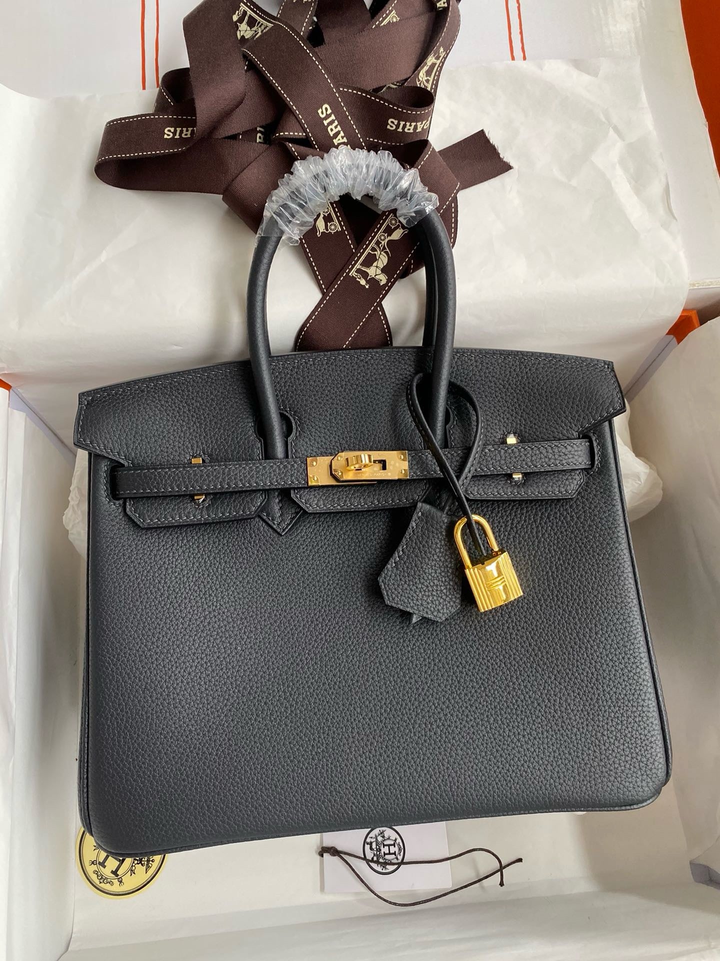Hermes Ardoise Birkin 25 cm Togo Gold Hardware