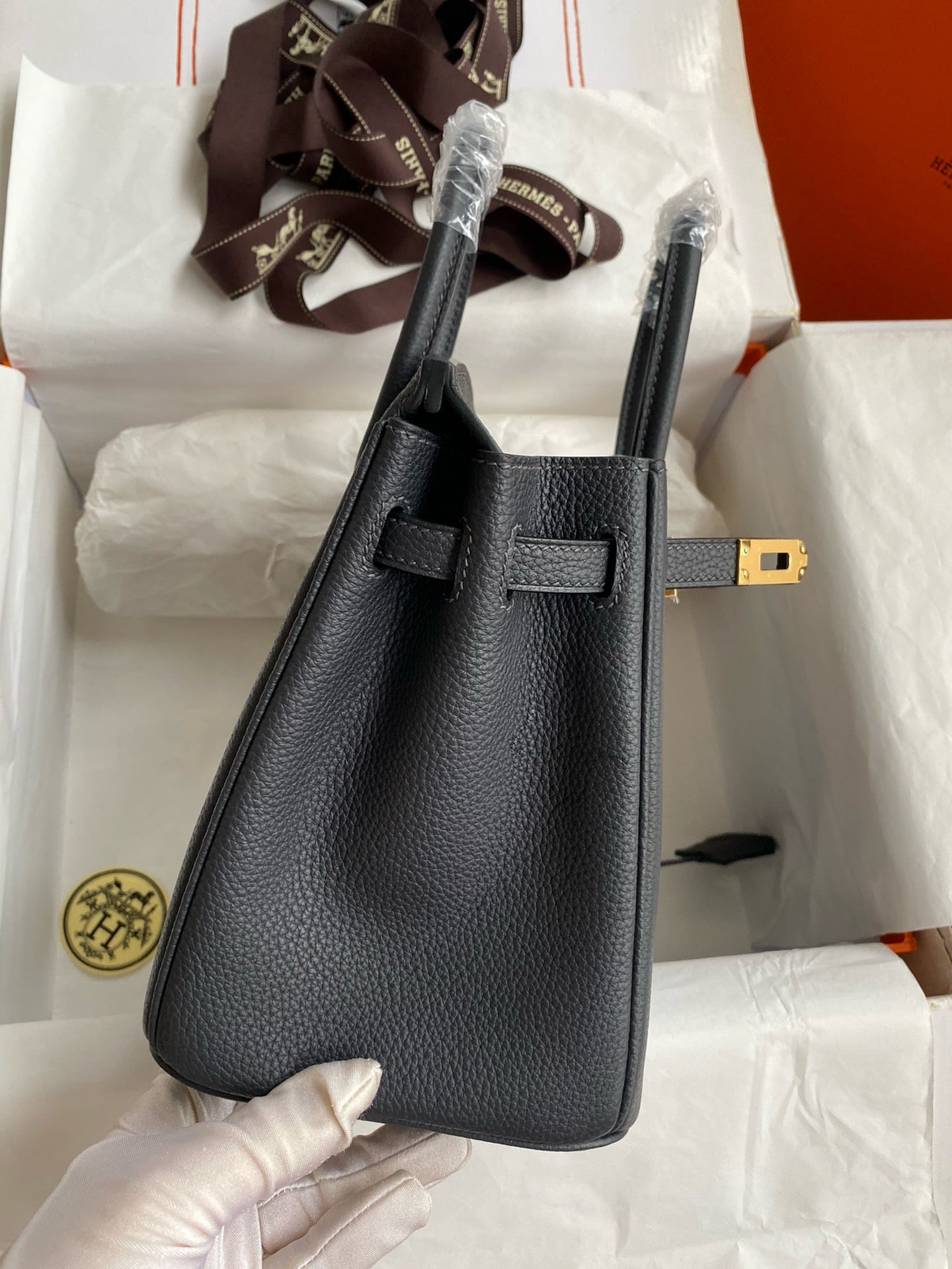 Hermes Ardoise Birkin 25 cm Togo Gold Hardware