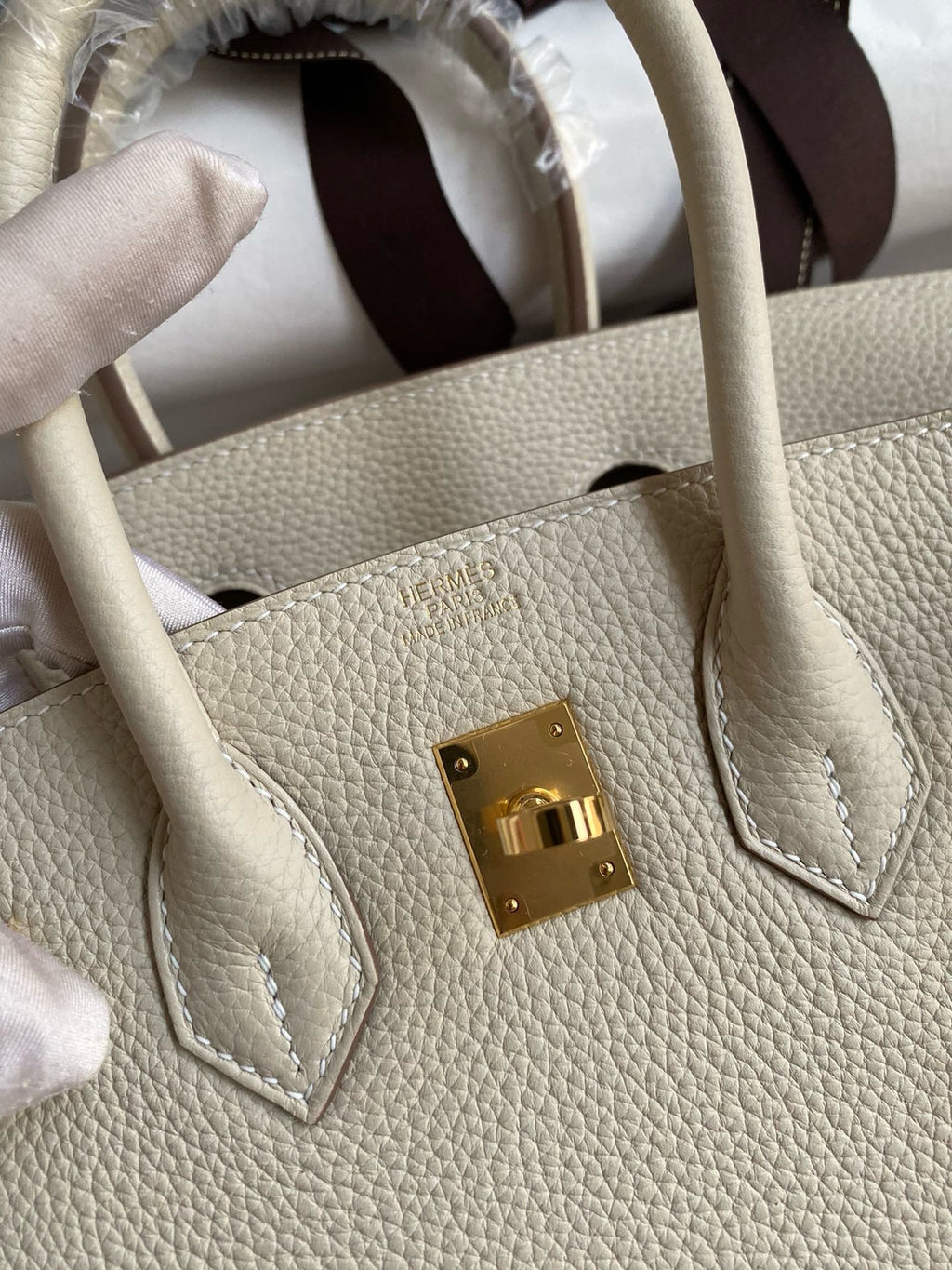 Hermès Craie Birkin 25 cm Togo Gold Hardware