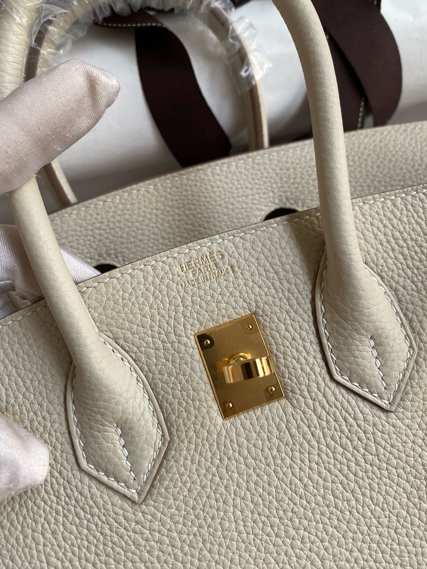 Hermès Craie Birkin 25 cm Togo Gold Hardware
