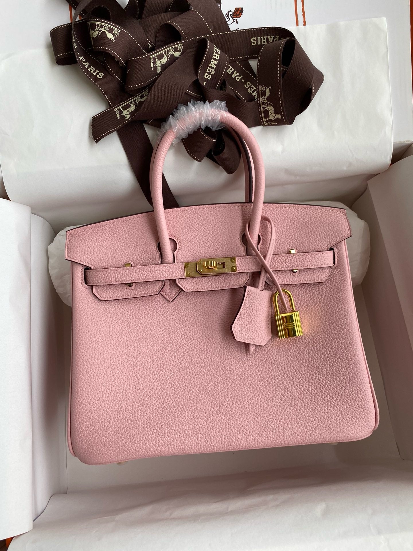 Hermès Sakura Rose Birkin 25 cm Togo Gold Hardware