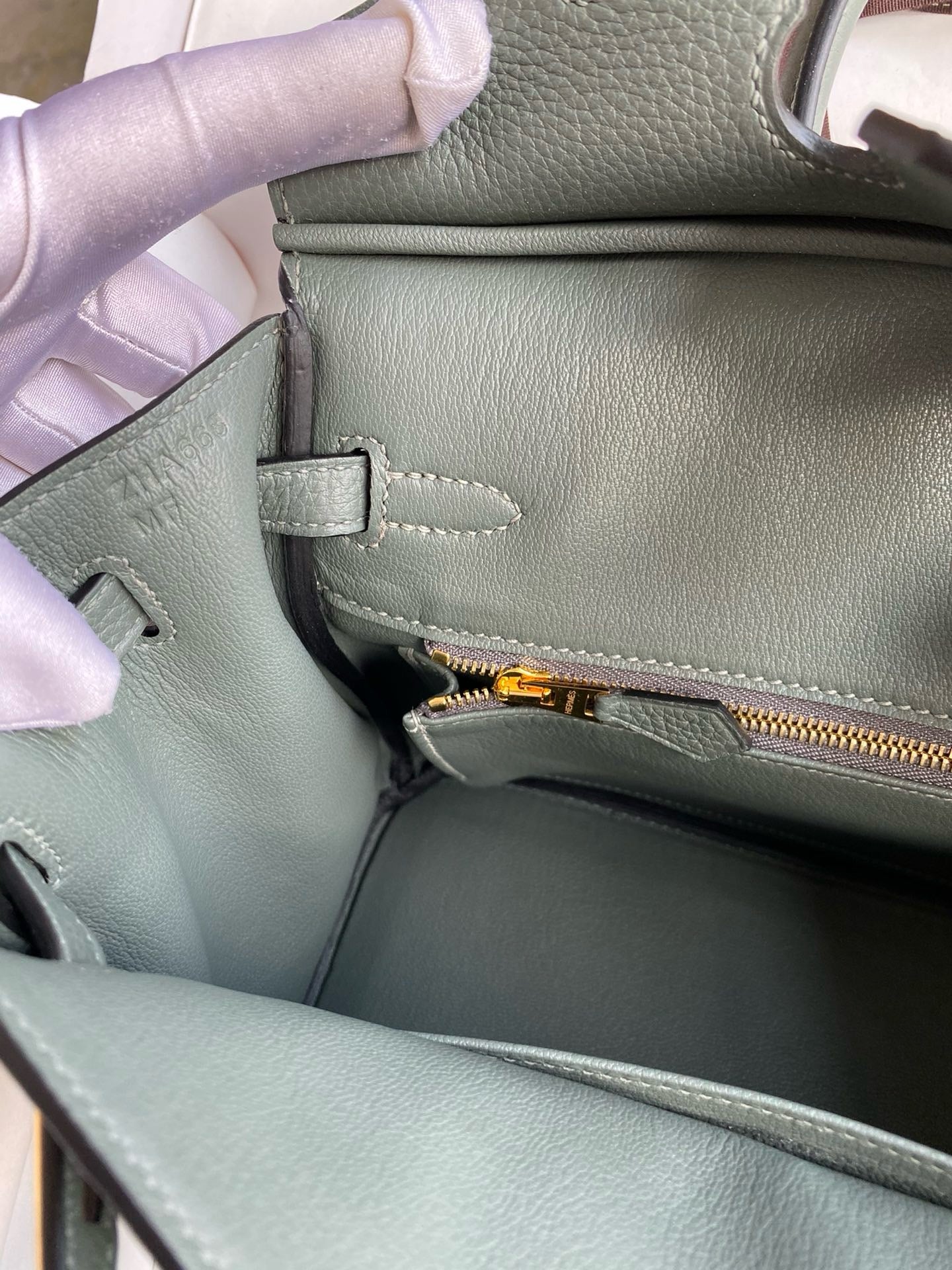 Hermès Vert Amond Birkin 25 cm Togo Gold Hardware