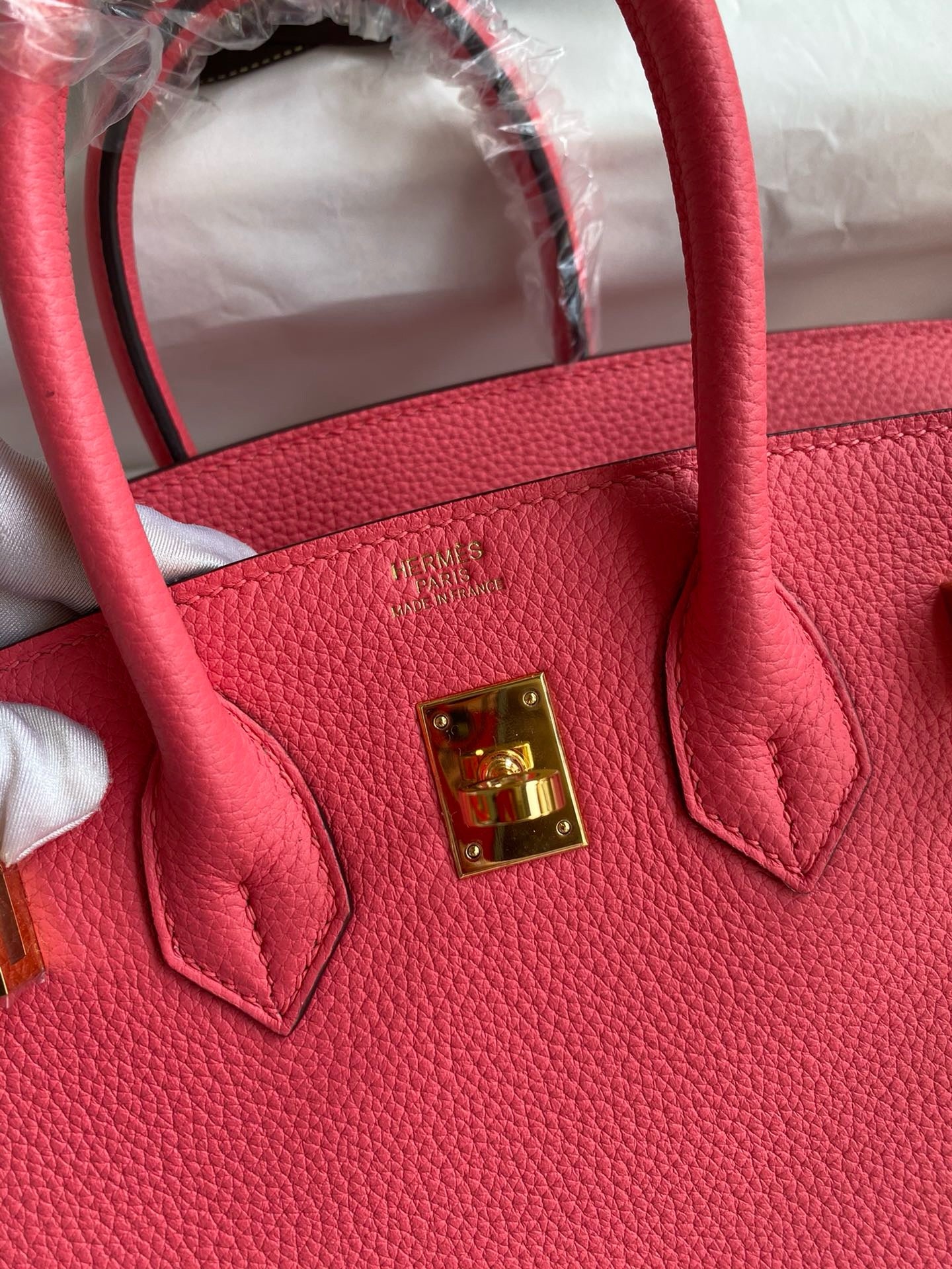 Hermès Rose Azalee Birkin 25 cm Togo Gold Hardware