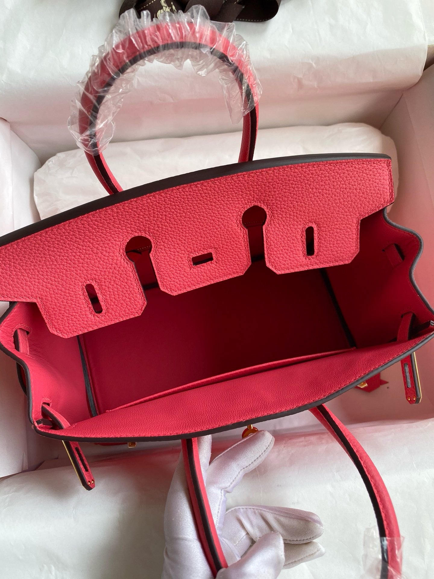 Hermès Rose Azalee Birkin 25 cm Togo Gold Hardware