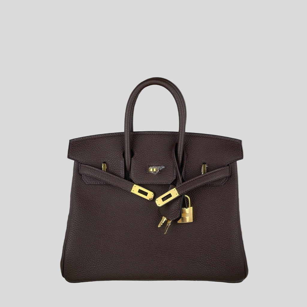 Hermès Chocolate Kelly 25 Togo Gold Hardware