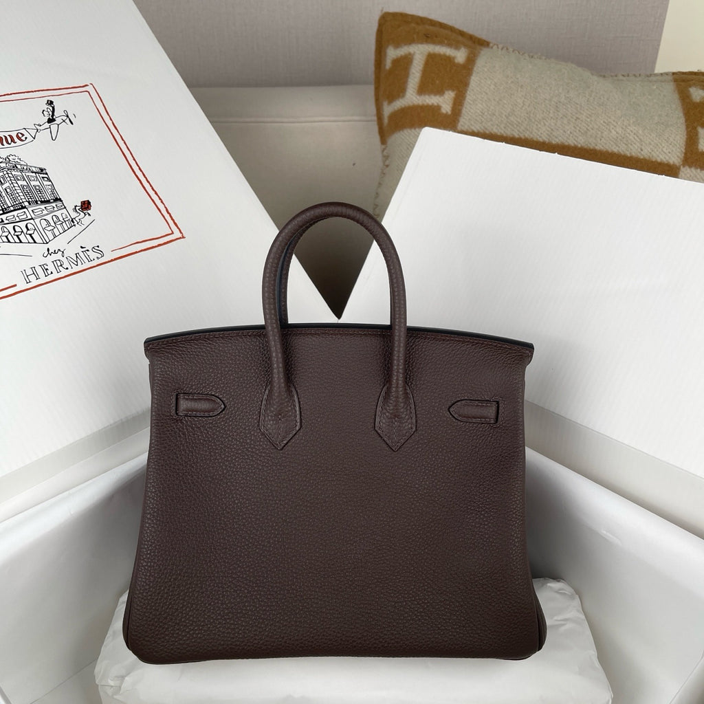 Hermès Chocolate Kelly 25 Togo Gold Hardware