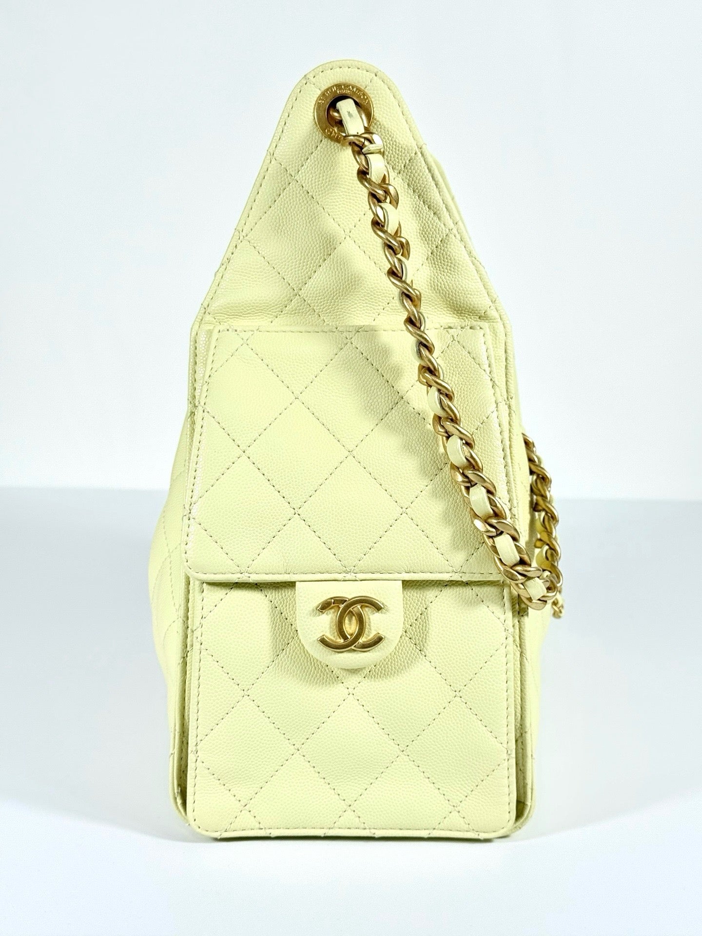 Chanel Spring-Summer 2025 Chanel 25 Small Handbag Light Yellow