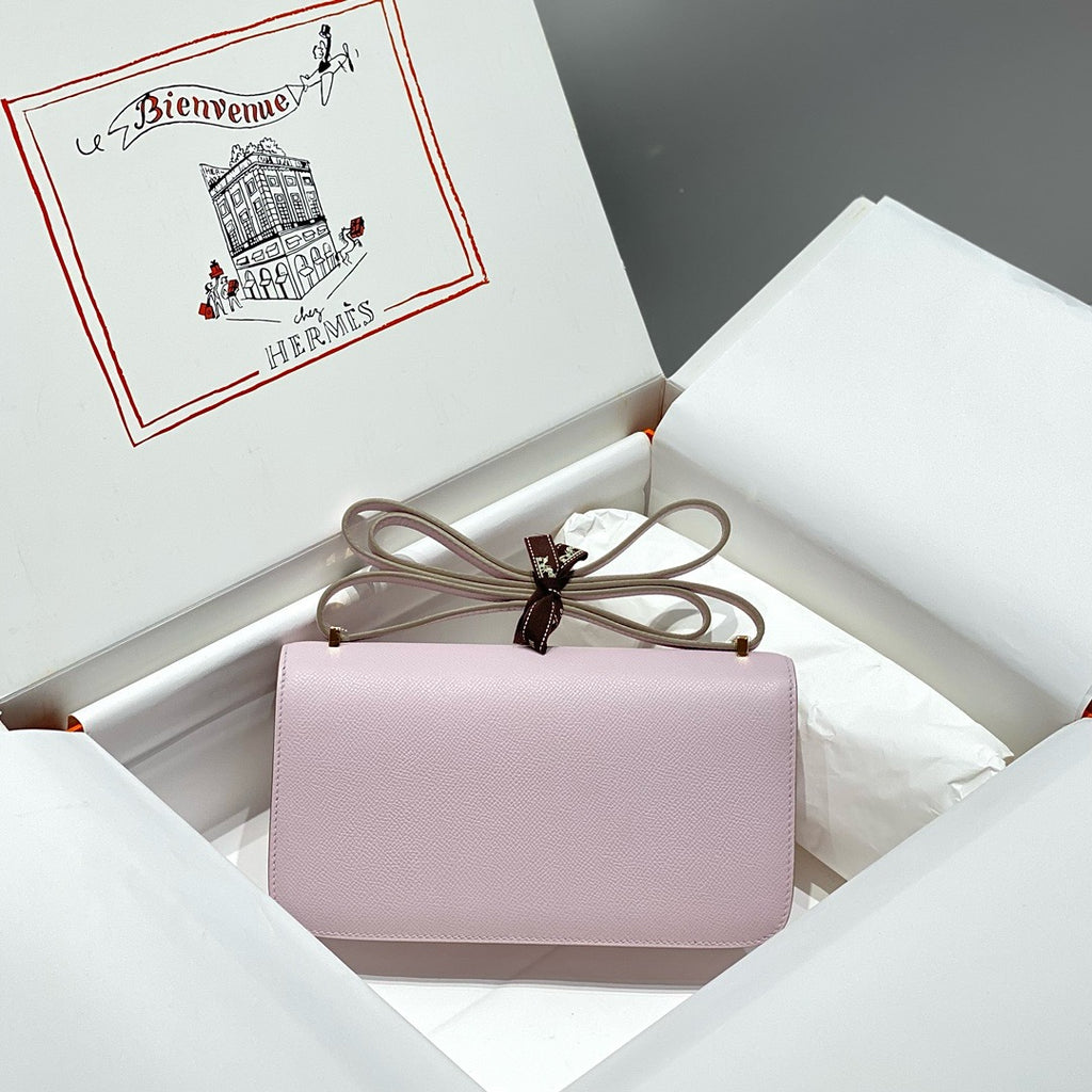 Hermès Constance Elan handbag in Mauve Sylvestre Epsom with Palladium Hardware