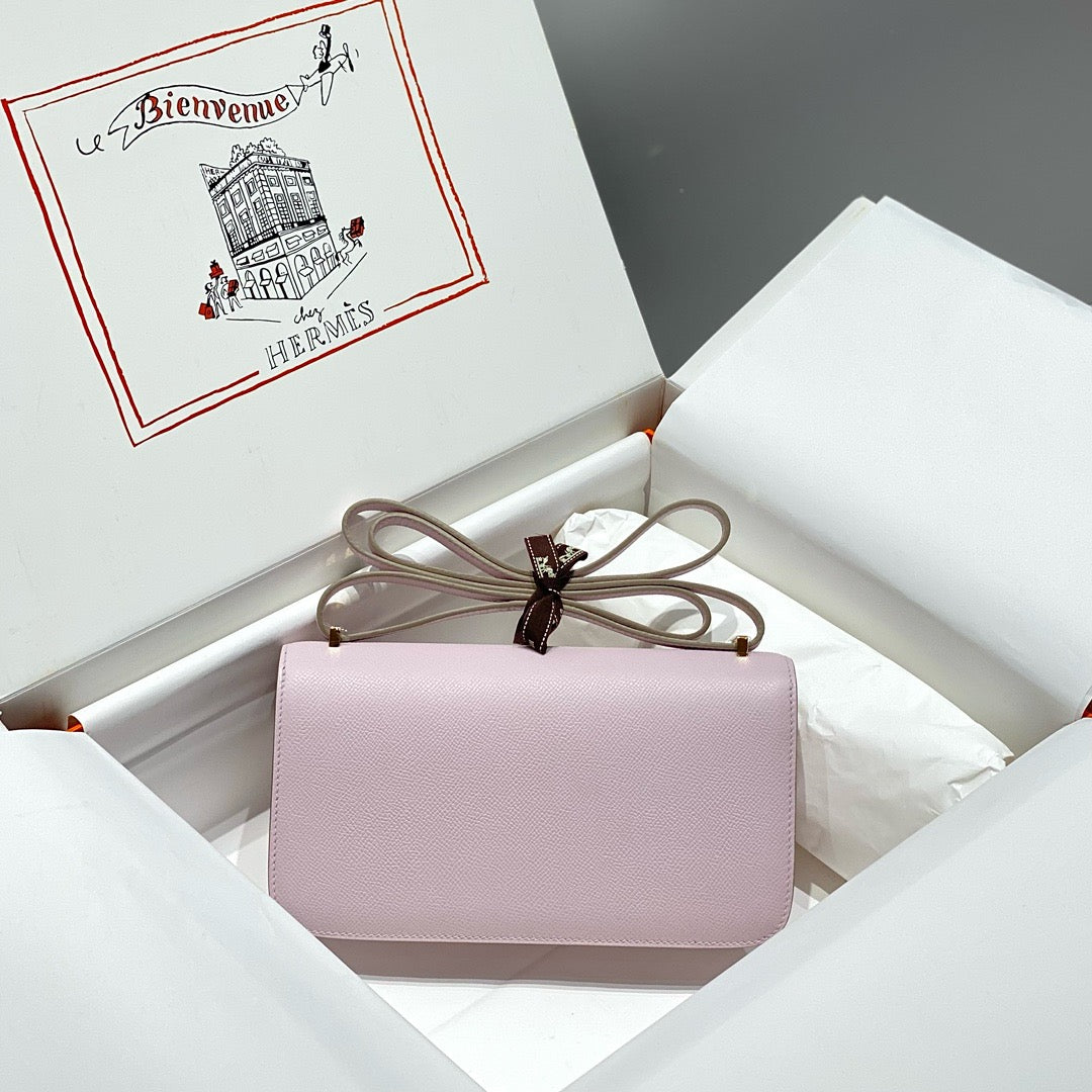 Hermès Constance Elan handbag in Mauve Sylvestre Epsom with Palladium Hardware