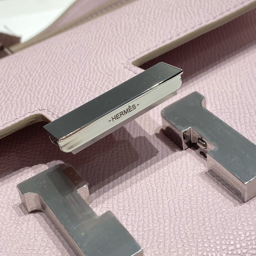 Hermès Constance Elan handbag in Mauve Sylvestre Epsom with Palladium Hardware
