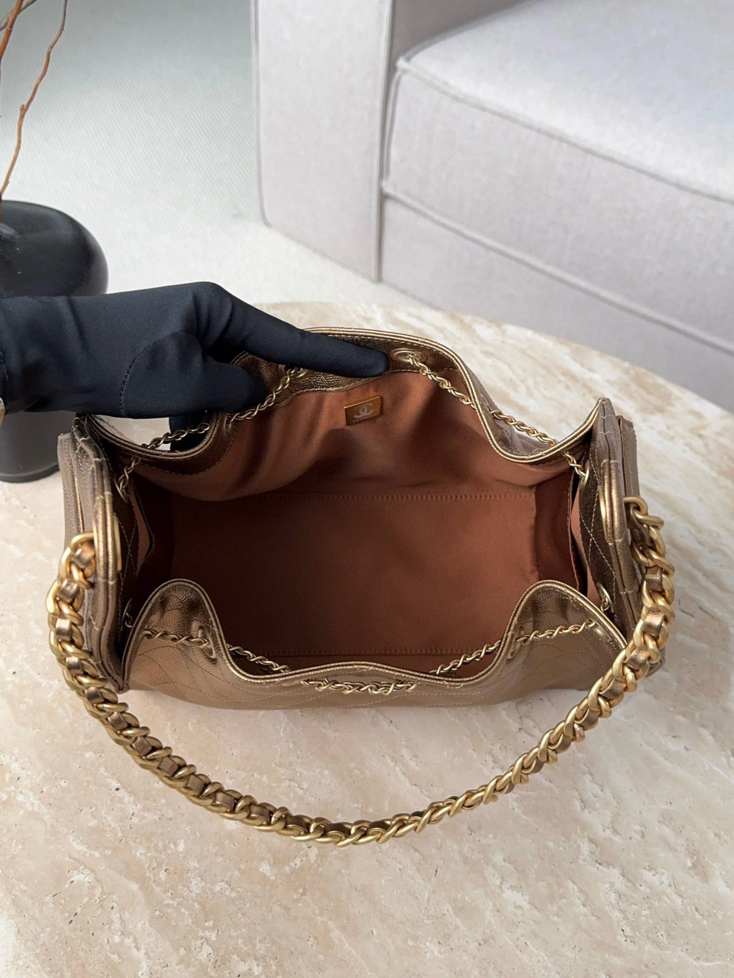 Chanel 202425 MÉTIERS D’ART CHANEL 25 SMALL HANDBAG Dark Gold