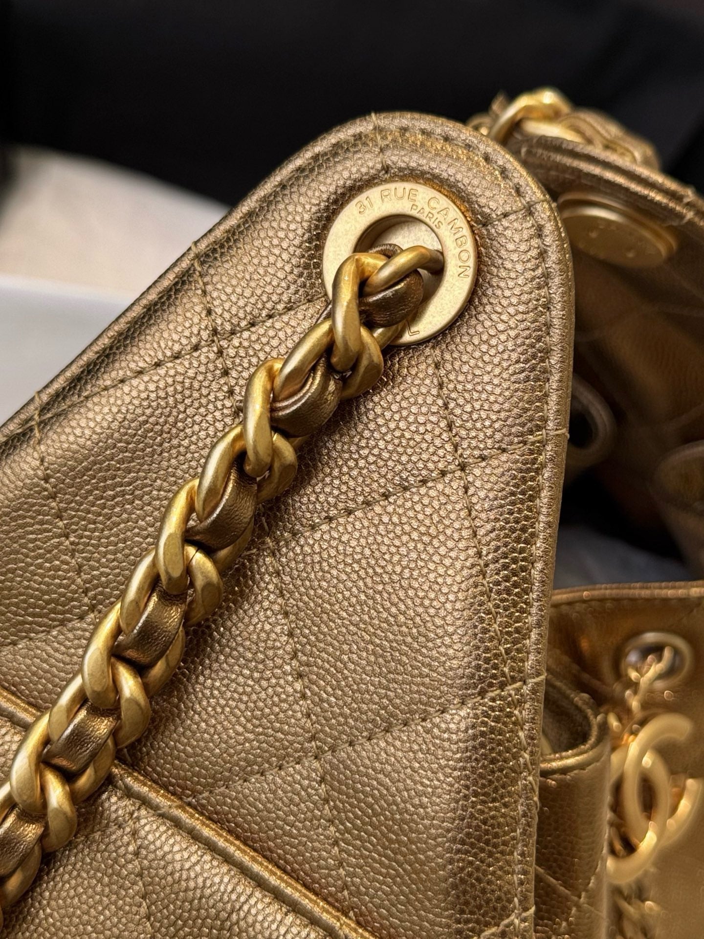 Chanel 202425 MÉTIERS D’ART CHANEL 25 SMALL HANDBAG Dark Gold