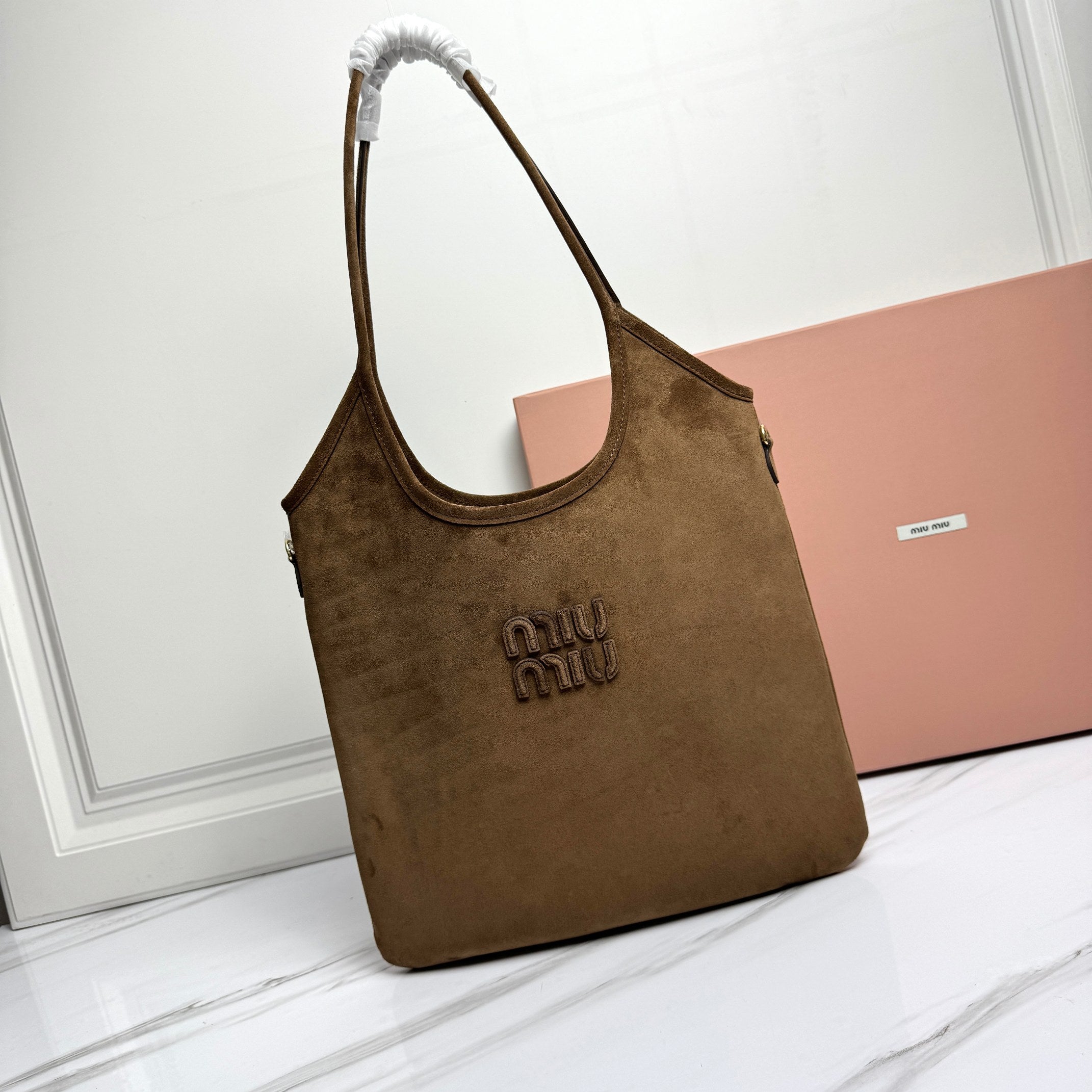 Miu Miu Suede Hobo Bag - Olive Green
