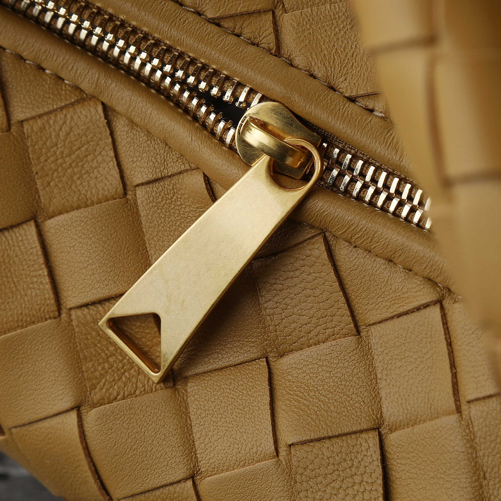 Bottega Veneta Camel Intrecciato Woven Leather Tote Bag