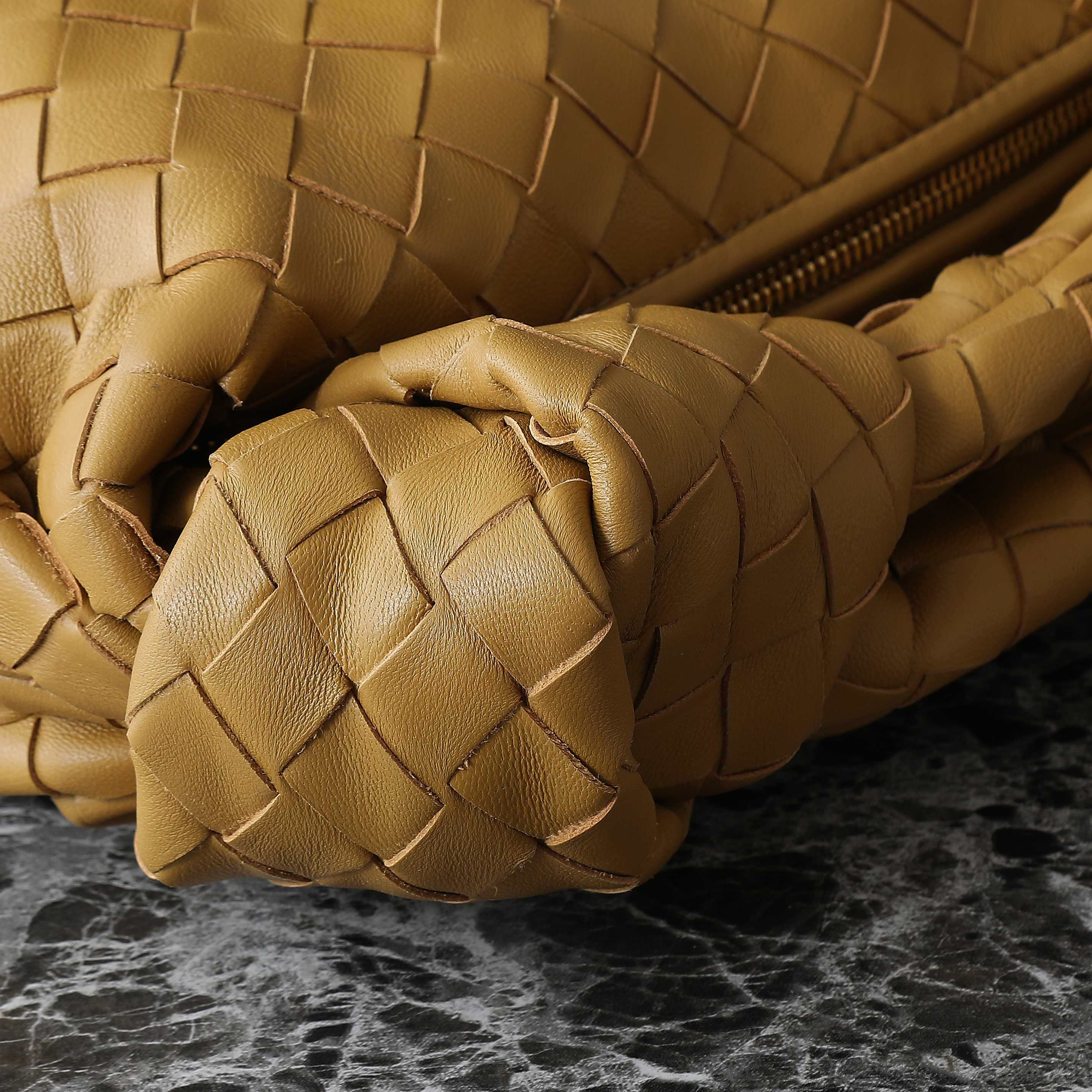 Bottega Veneta Camel Intrecciato Woven Leather Tote Bag