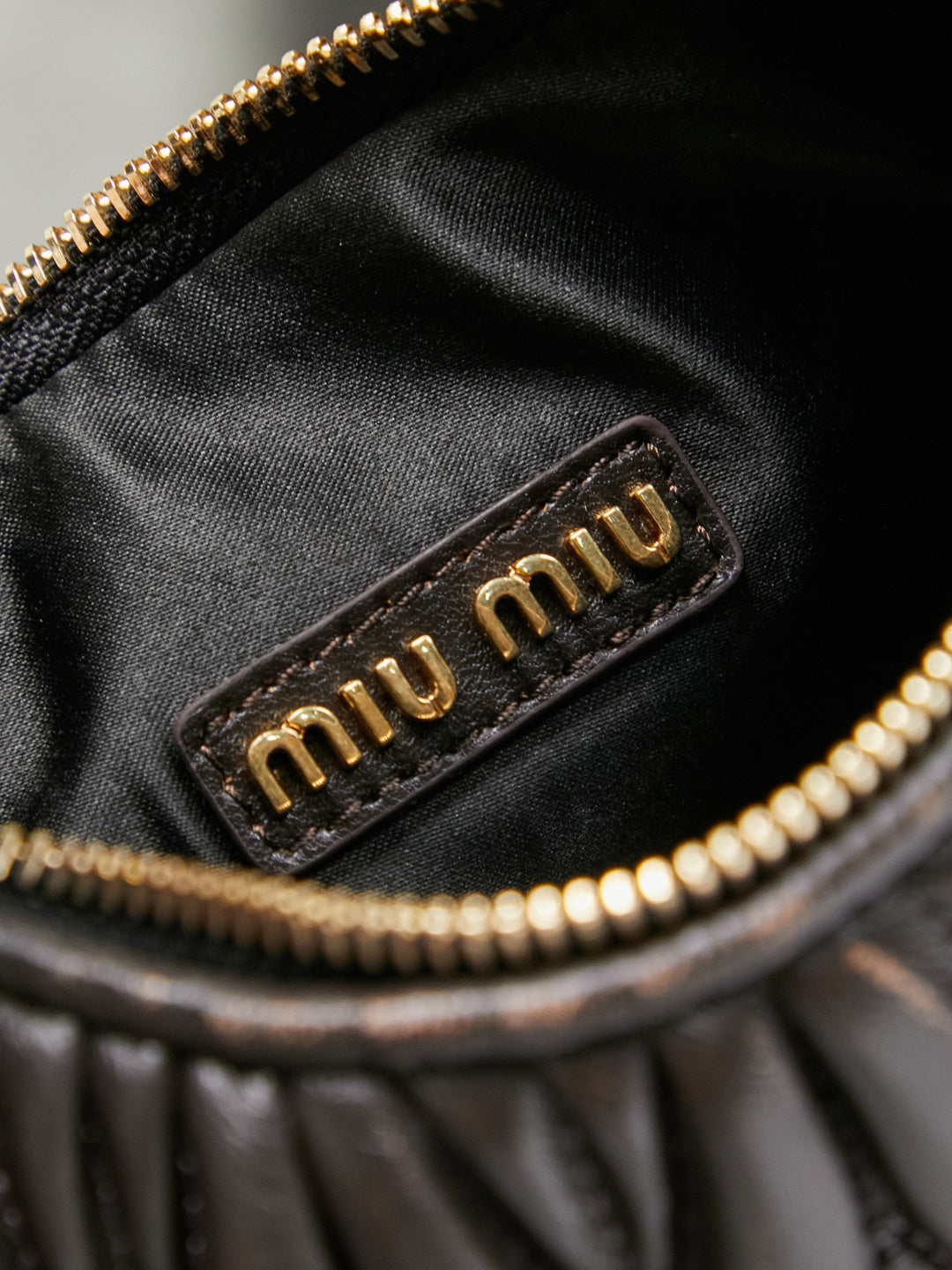 Miu Miu Matelassé Hobo Bag - Dark Brown