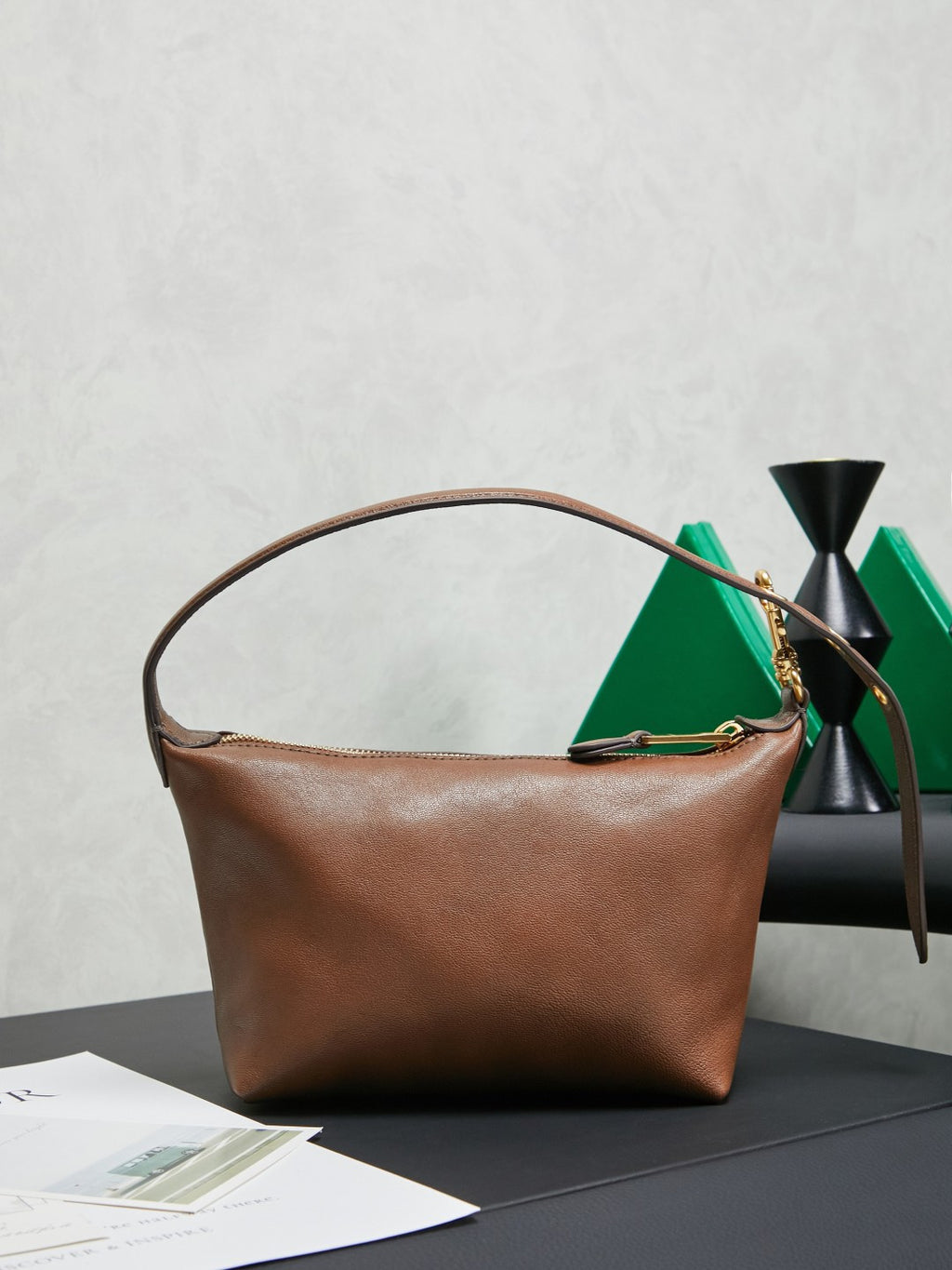 Miu Miu Smooth Leather Hobo Bag - Brown