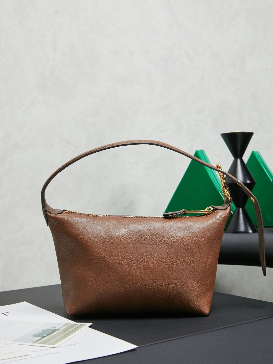Miu Miu Smooth Leather Hobo Bag - Brown