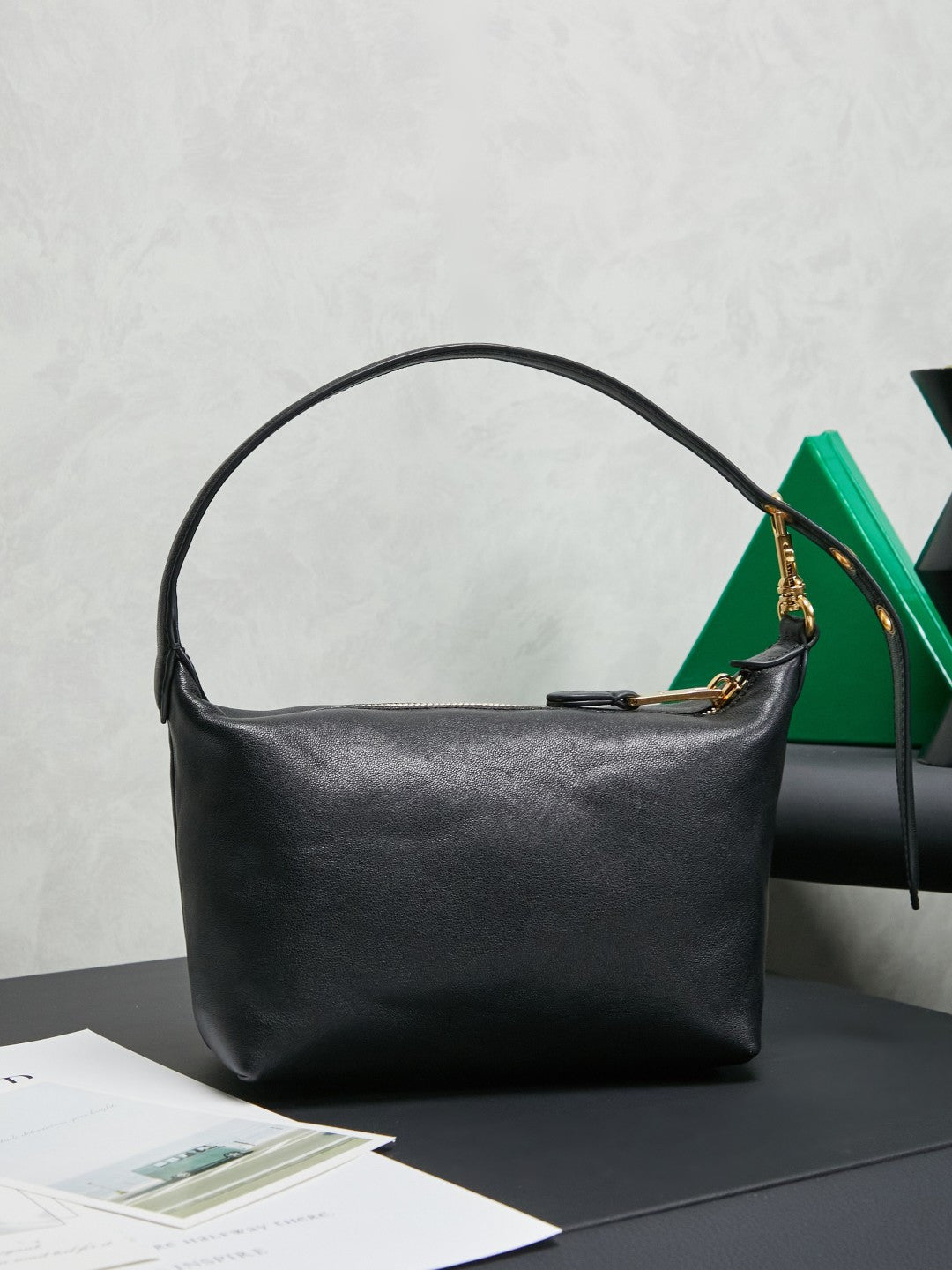 Miu Miu Smooth Leather Hobo Bag - Black