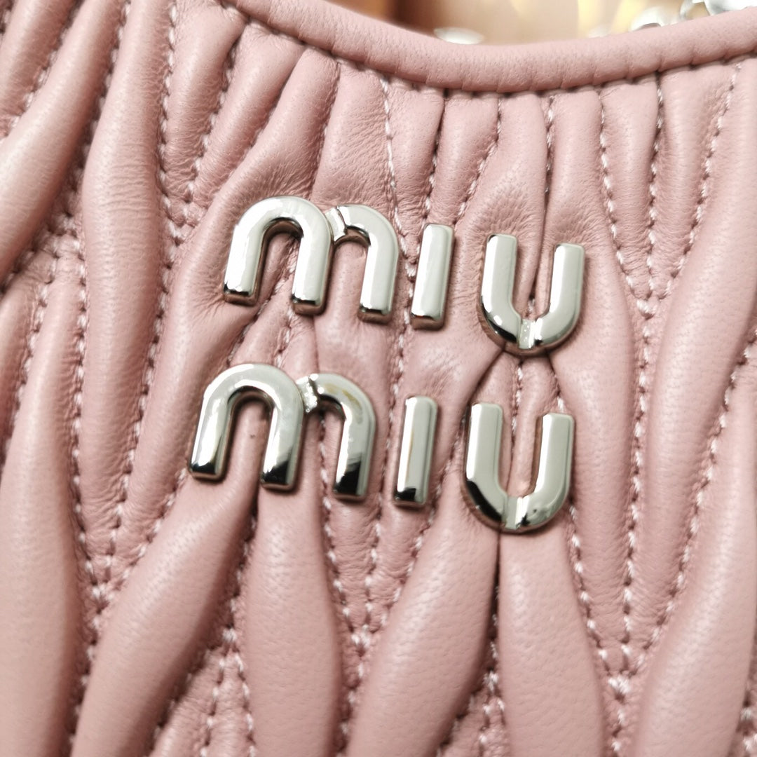 Miu Miu Matelassé Crossbody Bag - Pink
