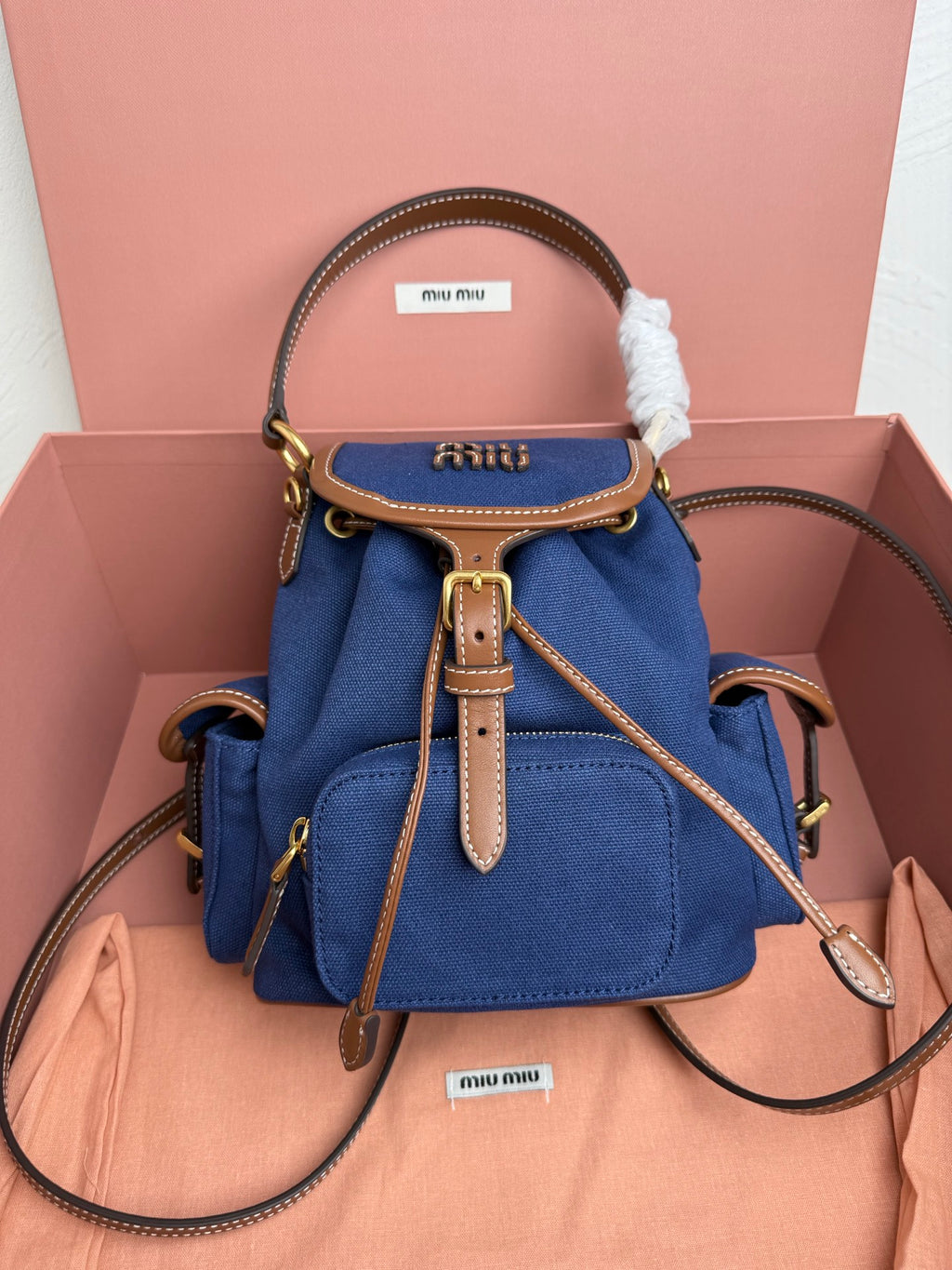 Miu Miu Canvas Bucket Bag - Royal Blue