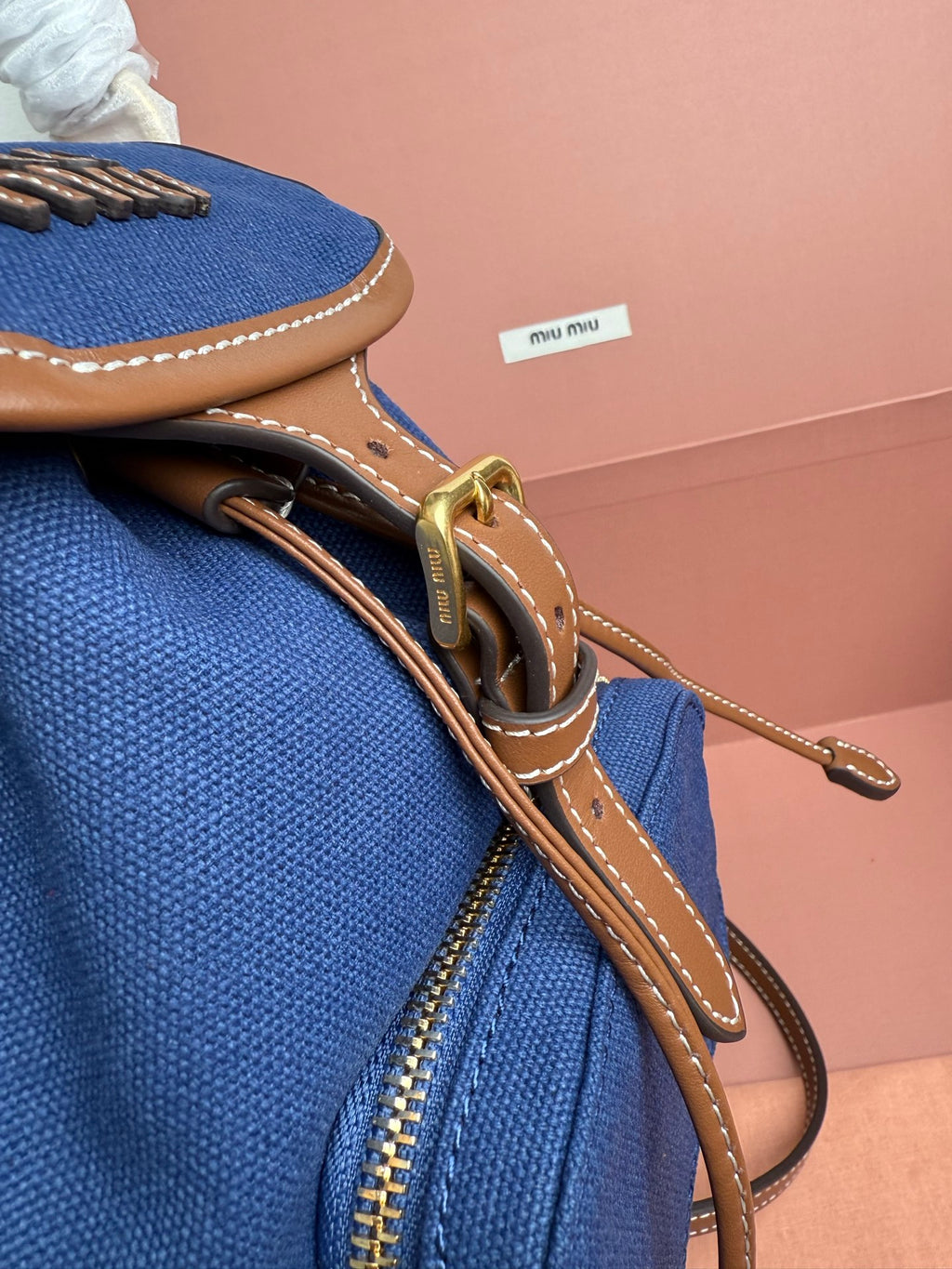 Miu Miu Canvas Bucket Bag - Royal Blue