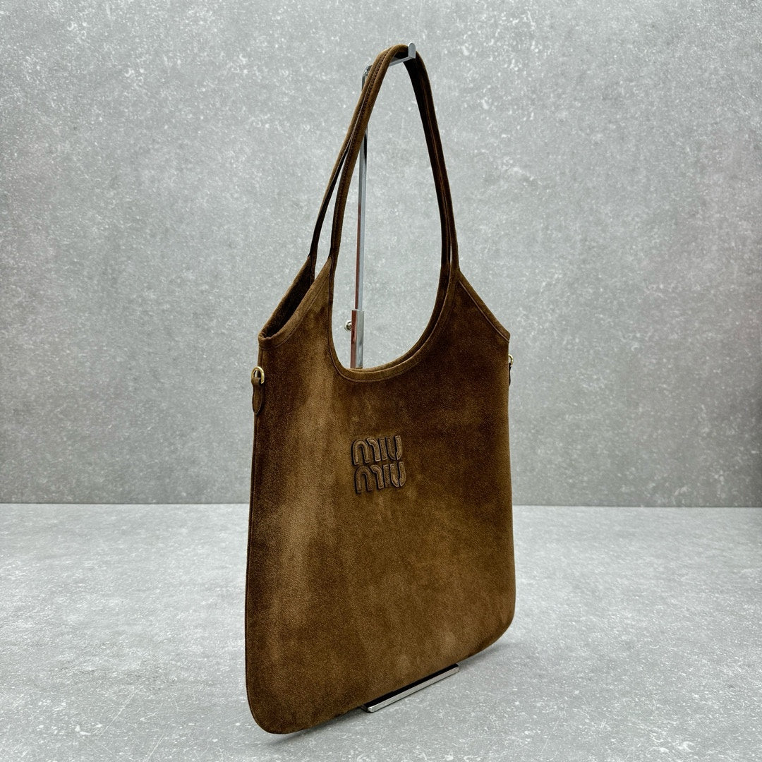 Miu Miu Suede Hobo Bag - Brown