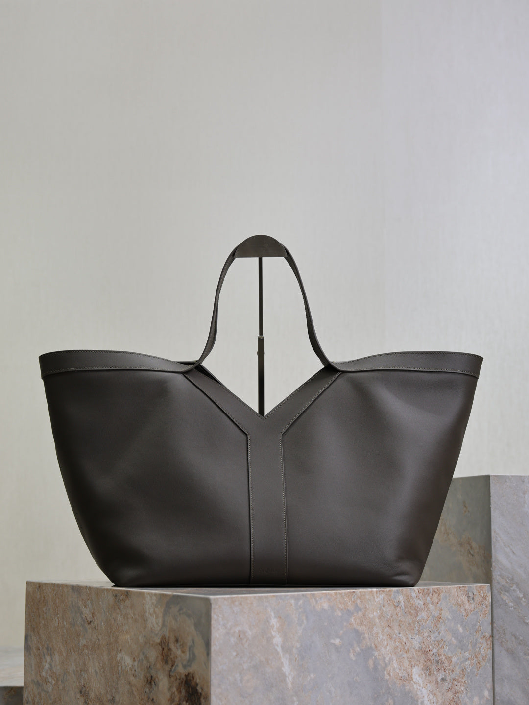 YSL Shopping Bag Black Leather Tote