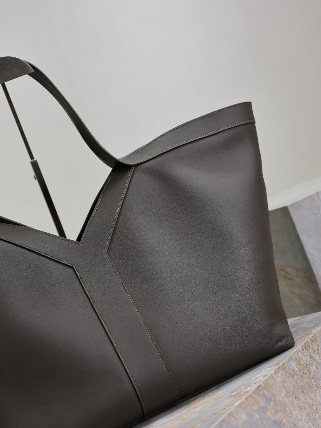 YSL Shopping Bag Black Leather Tote