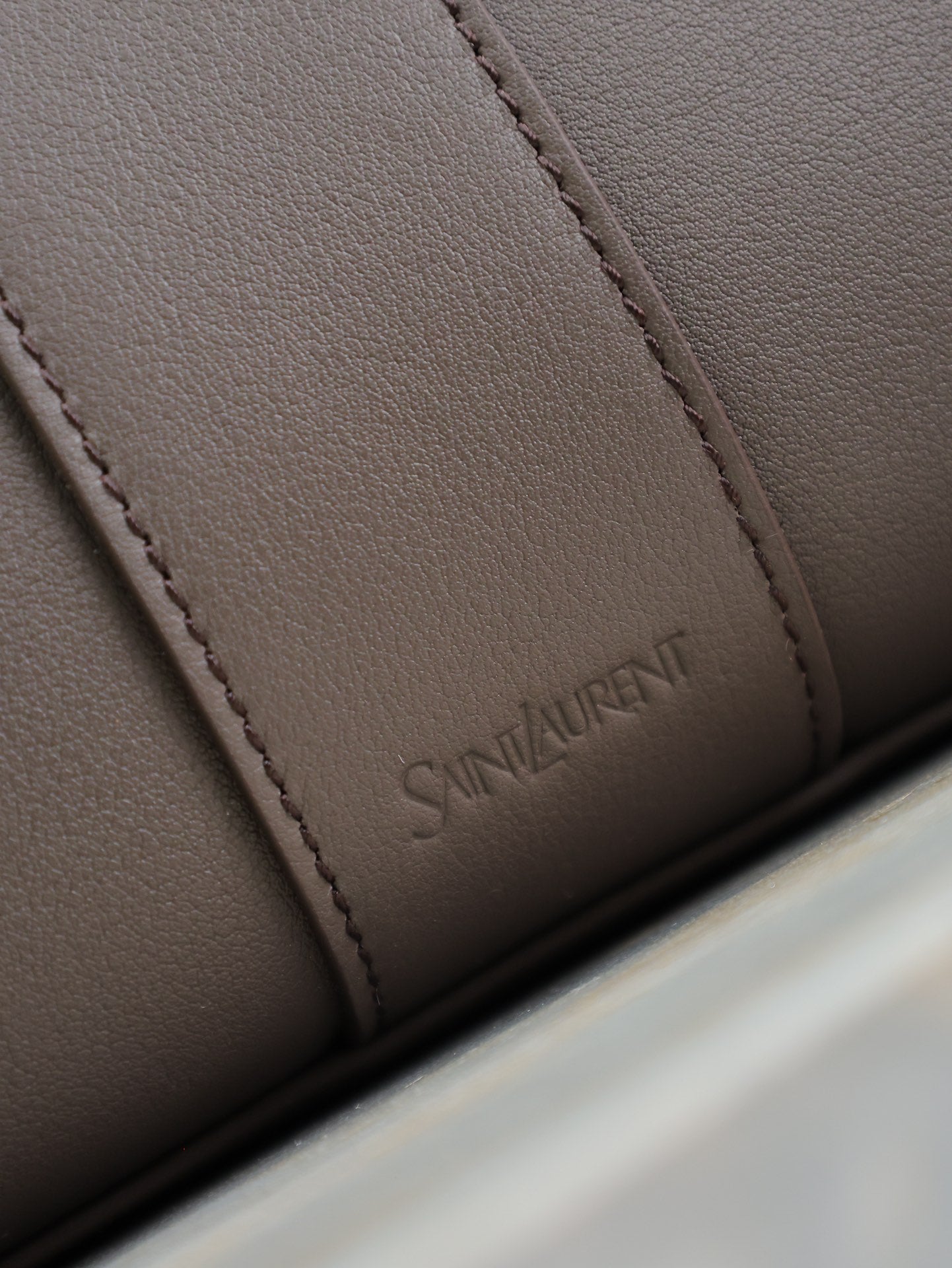 YSL Shopping Bag Chocolate Brown Leather Tote