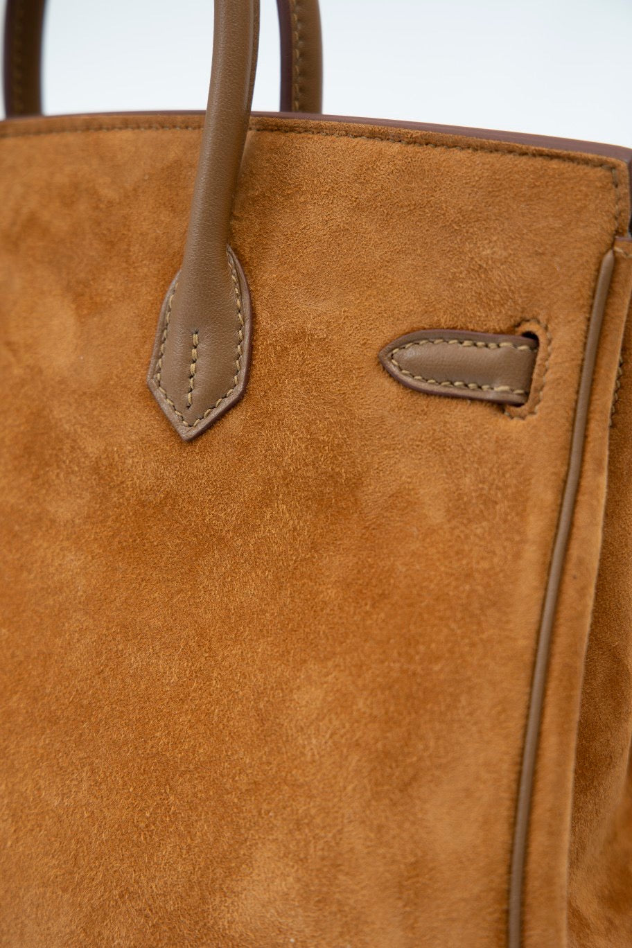 HERMÈS Birkin 25 Doblis Brown Suede Gold Hardware