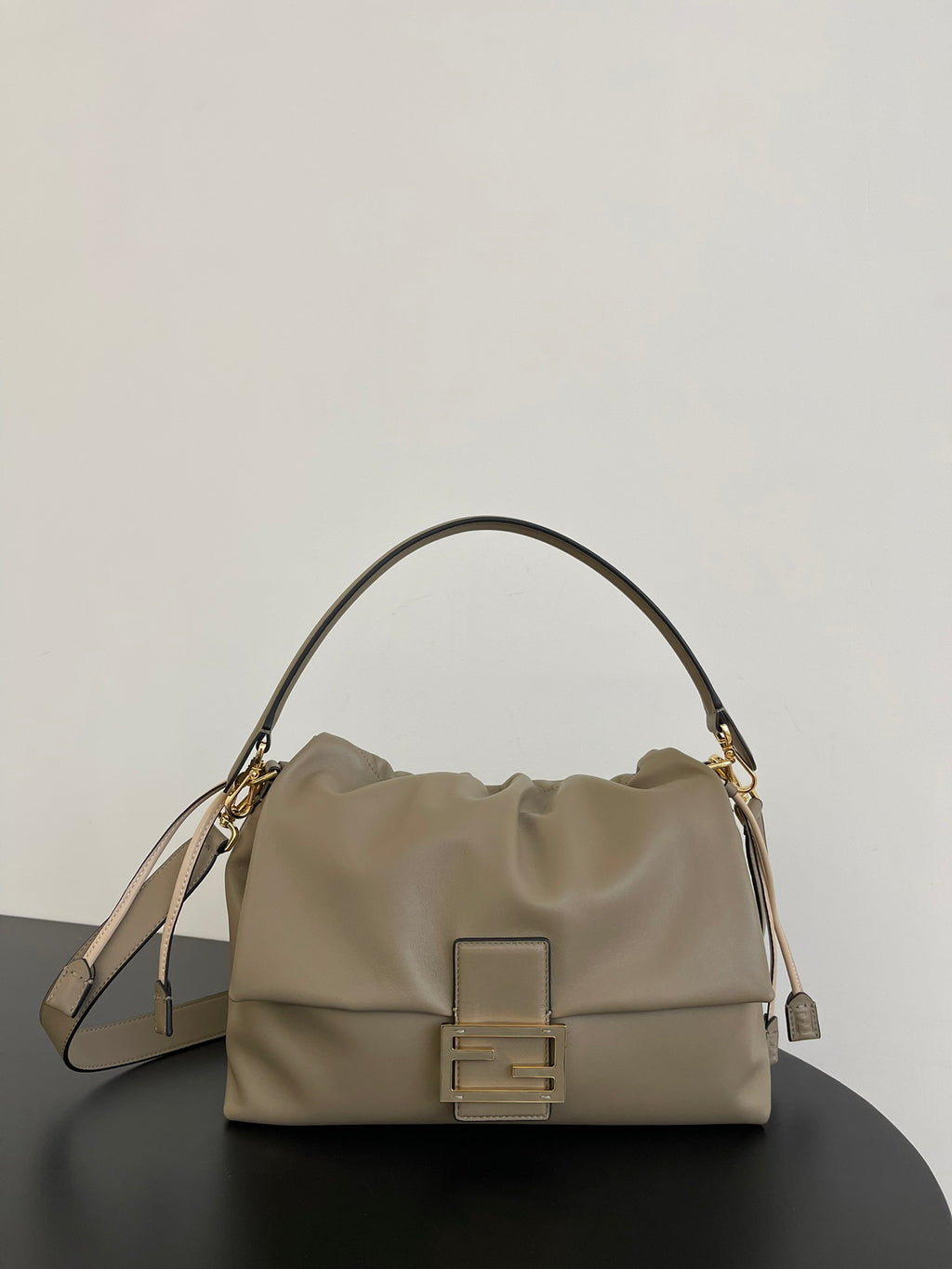 Fendi Baguette Soft Leather Shoulder Bag - Taupe