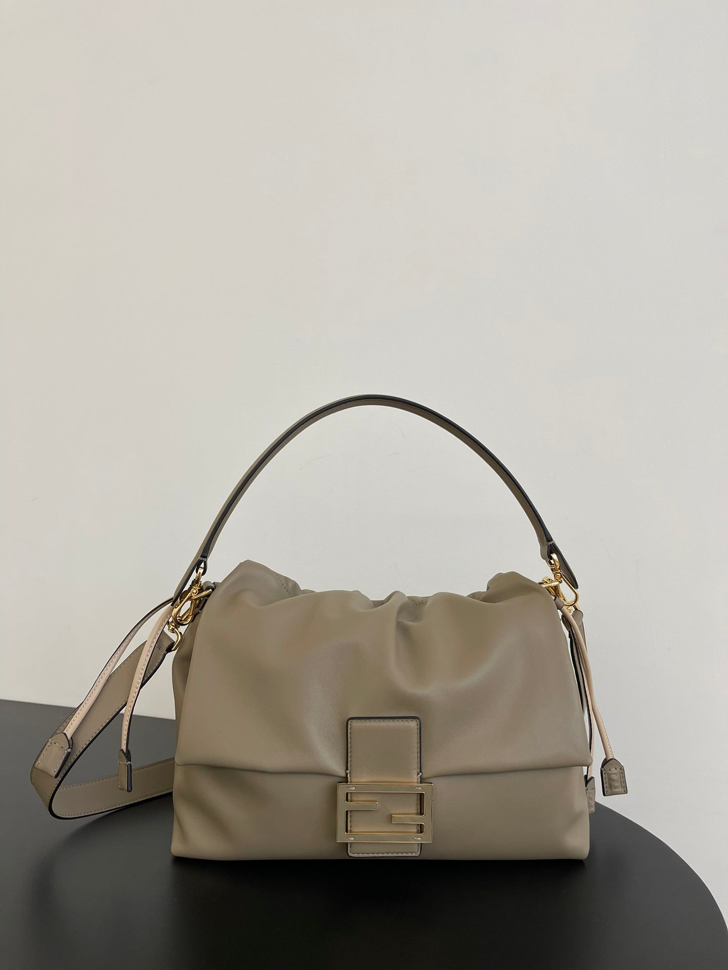 Fendi Baguette Soft Leather Shoulder Bag - Taupe