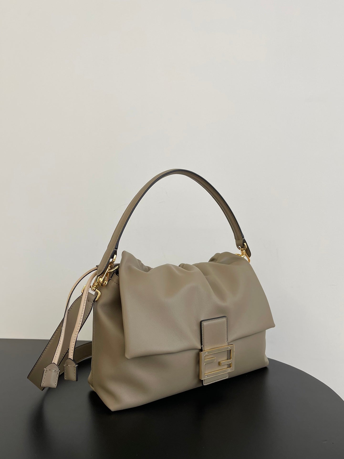 Fendi Baguette Soft Leather Shoulder Bag - Taupe